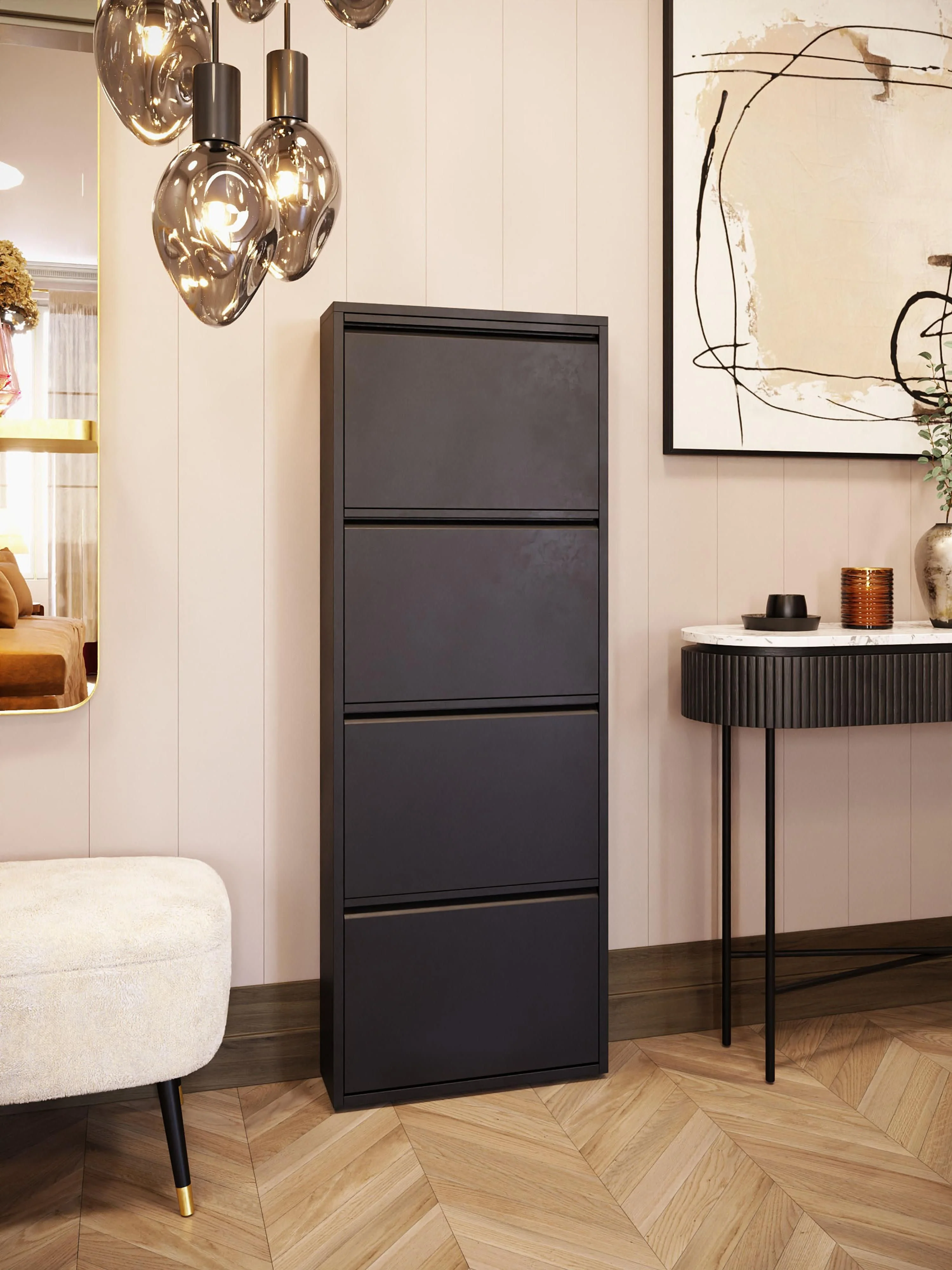 Wand-Schuhschrank Caruso mit Klappfächern