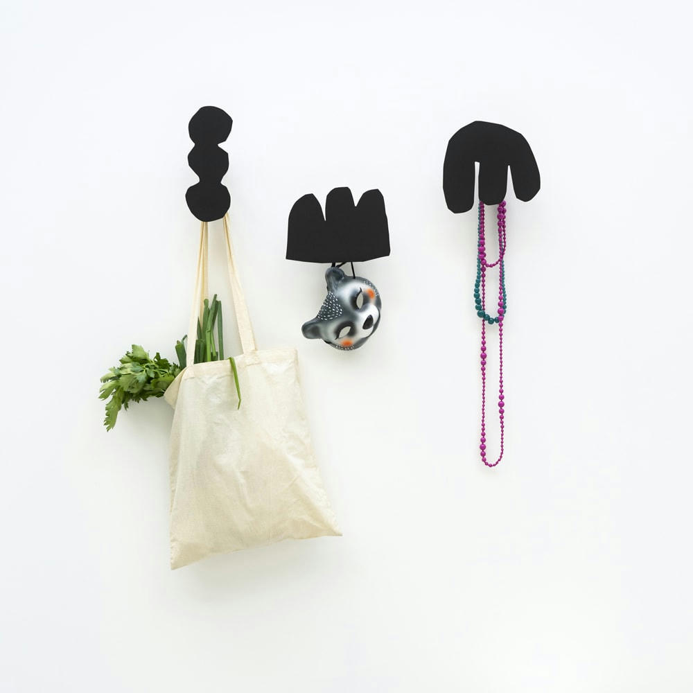 ENRI - Lot de 3 patères enri métal noir