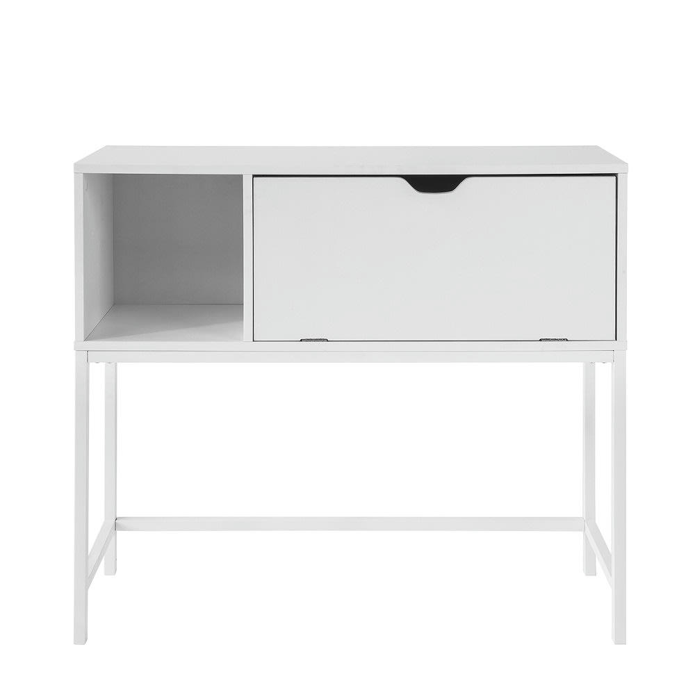 - Table console en panneau de particule blanc