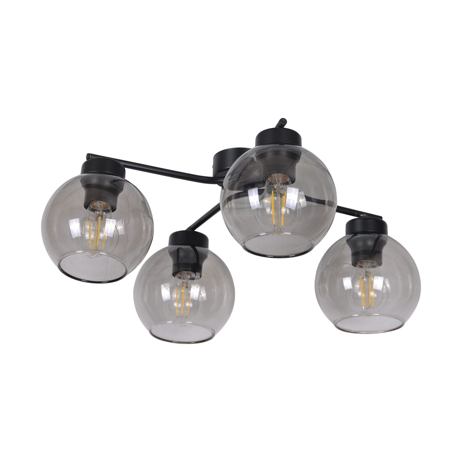 Lampa sufitowa czarno-przezroczysta AIDEN 4xE27x60W wym: 21x42x42 cm Kaja