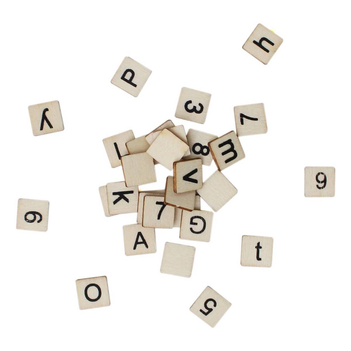 Wooden Letter and Number Tiles 315 Pieces