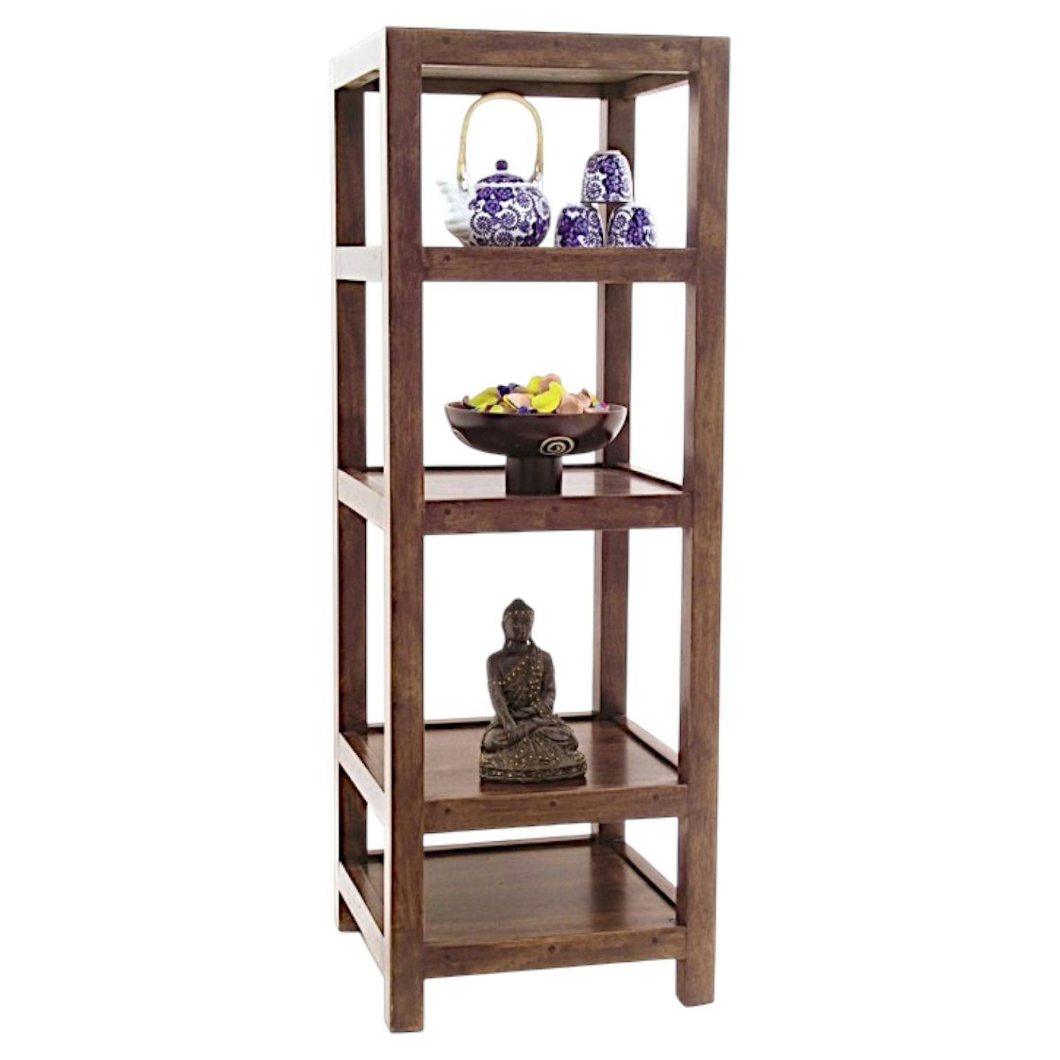 Colonne Etagère Hévéa 4 étages 45x45x128cm HELENA