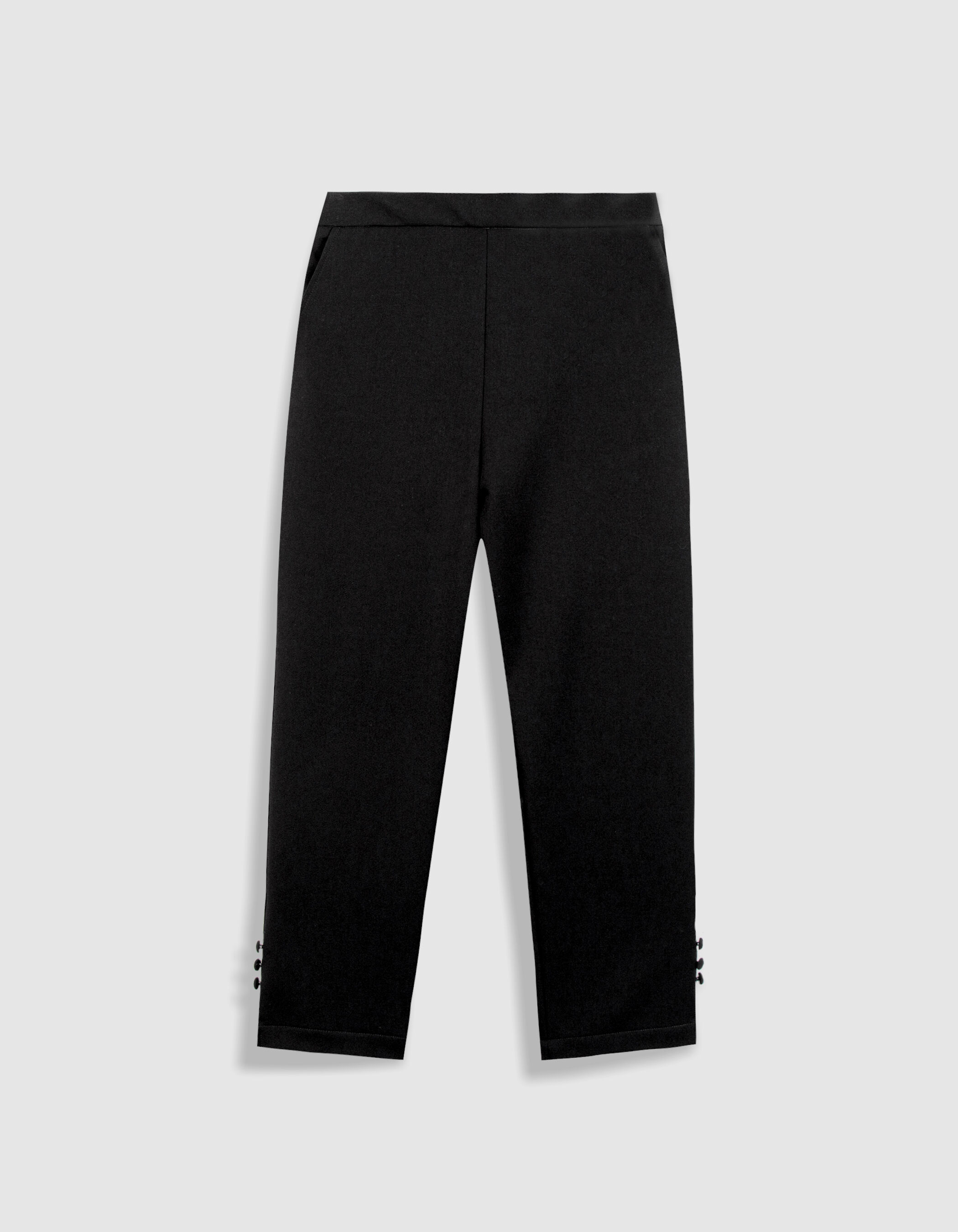 Pantalon noir longueur mi-mollet Femme