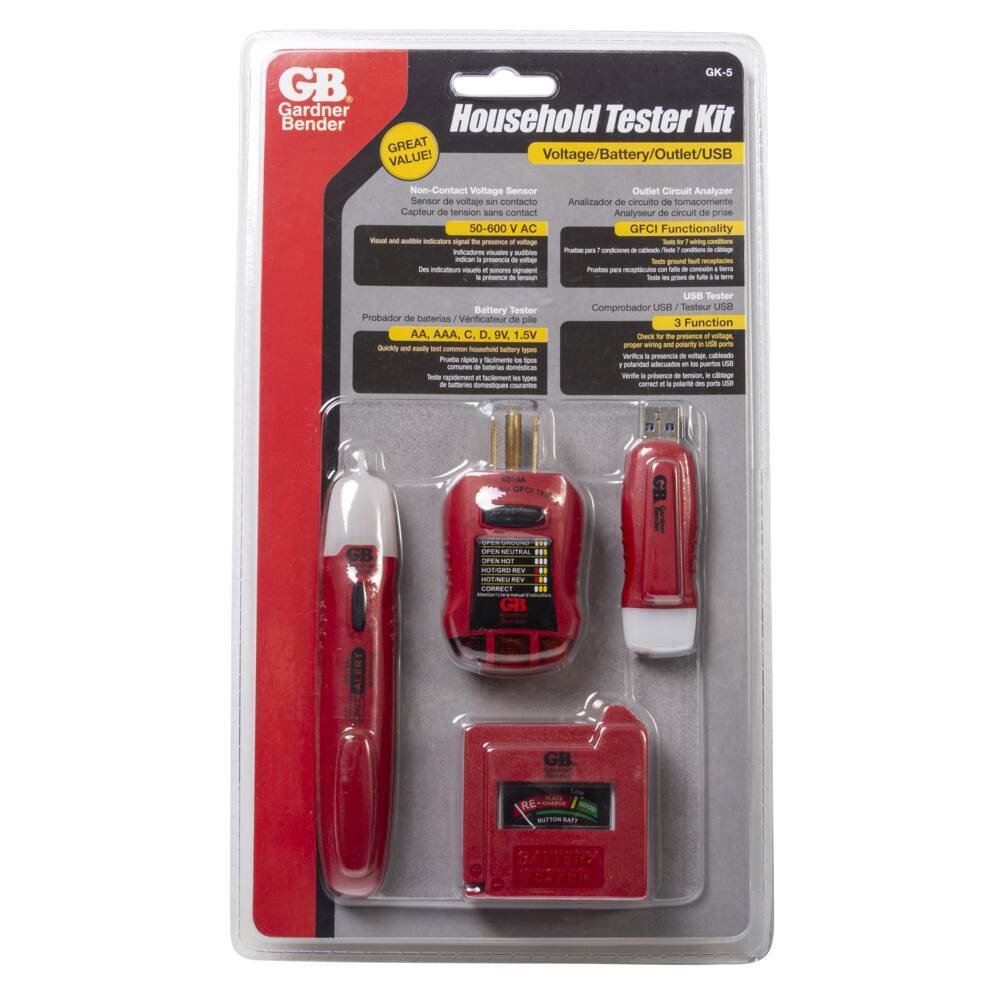 GARDNER BENDER GK-5 Household Electrical Tester Kit, Red