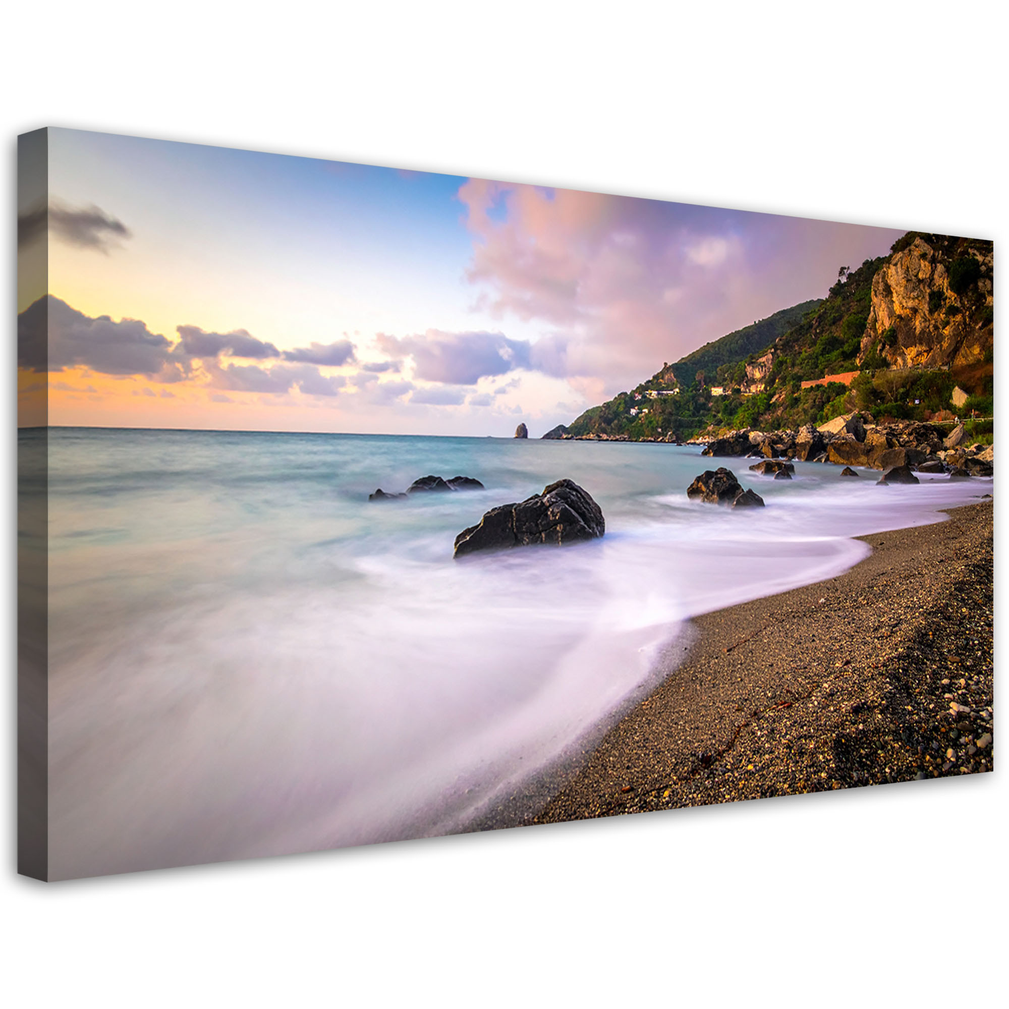 Obraz do salonu sypialni biura, Krajobraz kamienista plaża morze 80x40