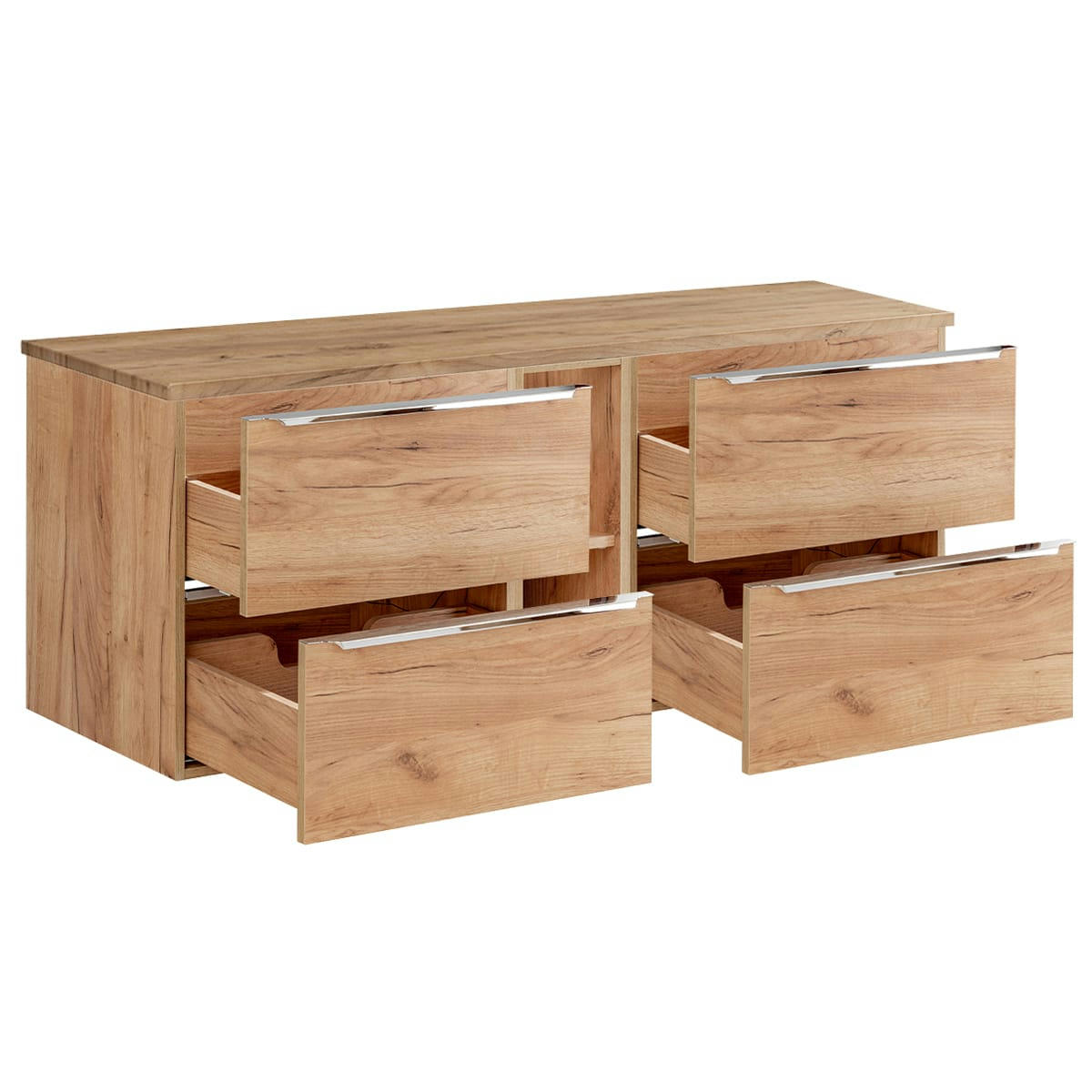 - Meuble sous-vasque 140cm 2 niches naturel