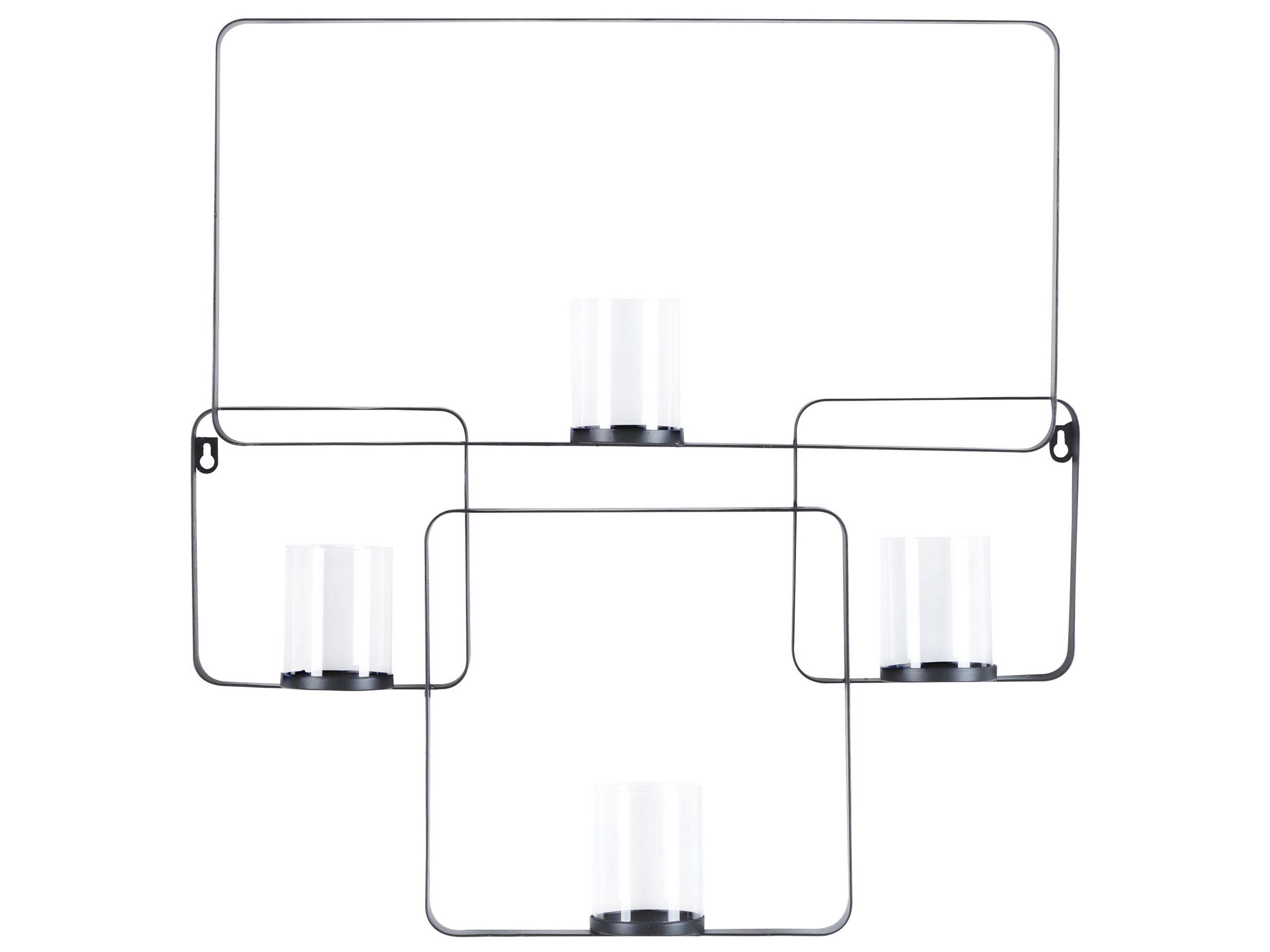 PALAWAN - Bougeoir mural en métal noir 65 cm