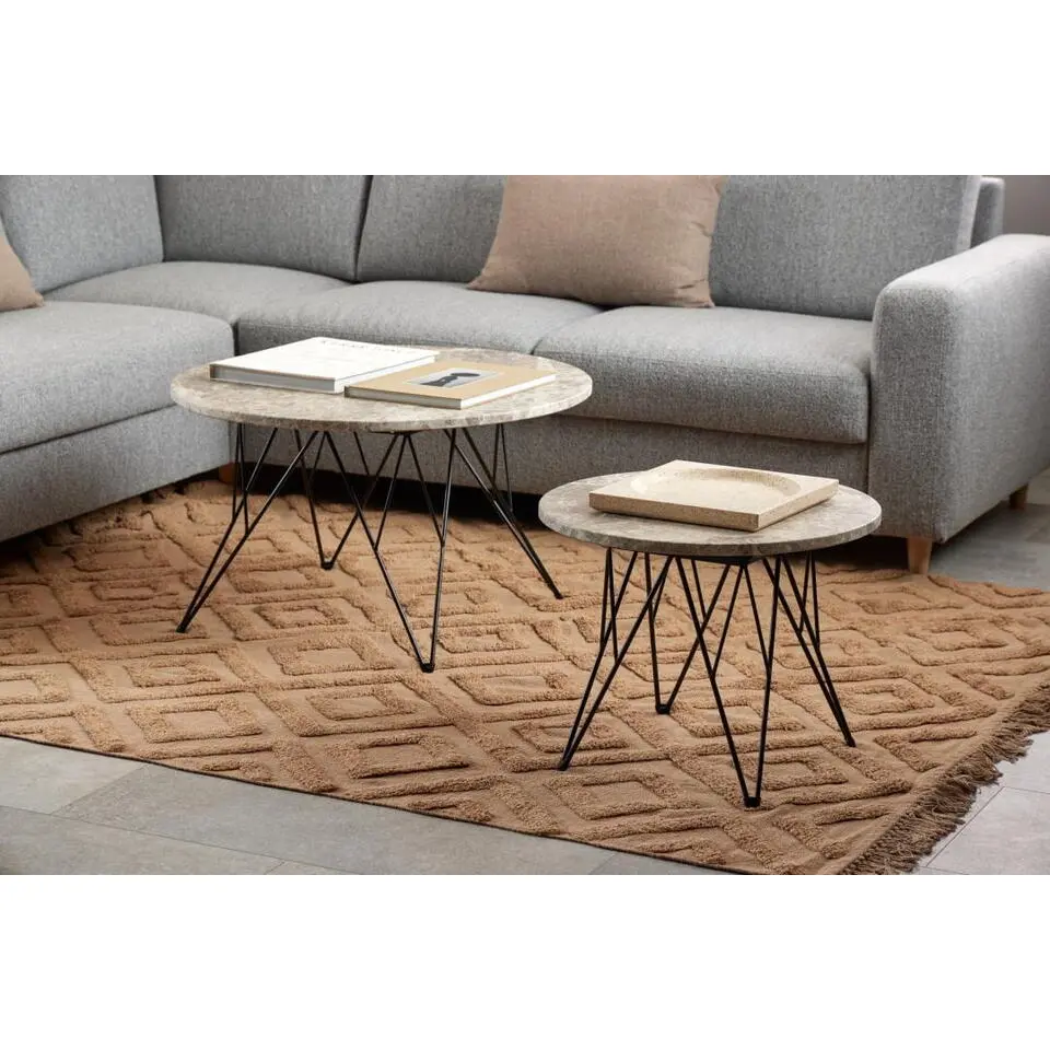 Salontafel Grijs Marmer - 80x80x46,2cm - Hermanson