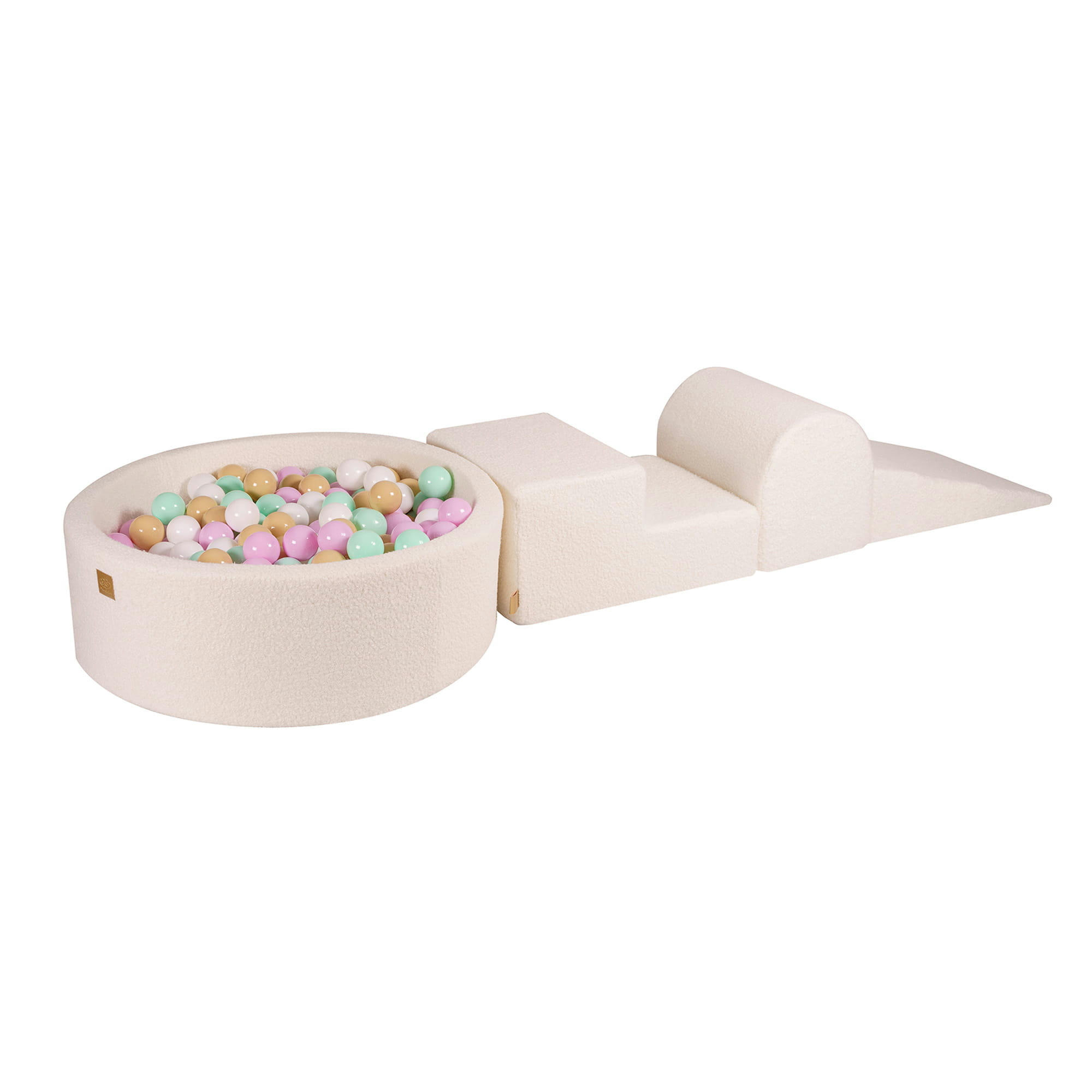 - Aire de jeu mousse, piscine, balles Rose Pastel/Menthe/Blanc/Beige W90