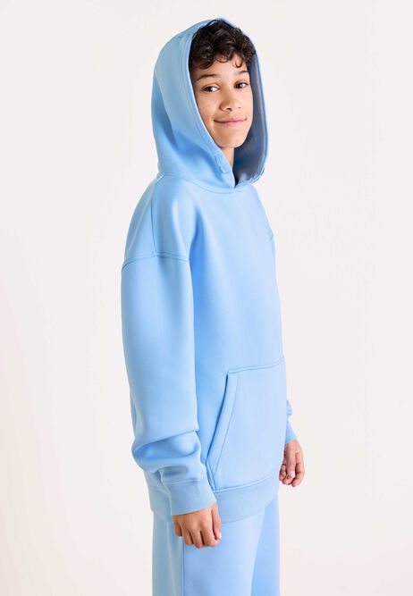 Older Boys Light Blue Scuba Hoody