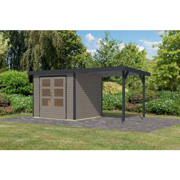Gartenhaus »Osterby 3 D«, BxHxT: 488 x 209 x 213 cm (Außenmaße inkl. Dachüberstand), Wandstärke 19 mm