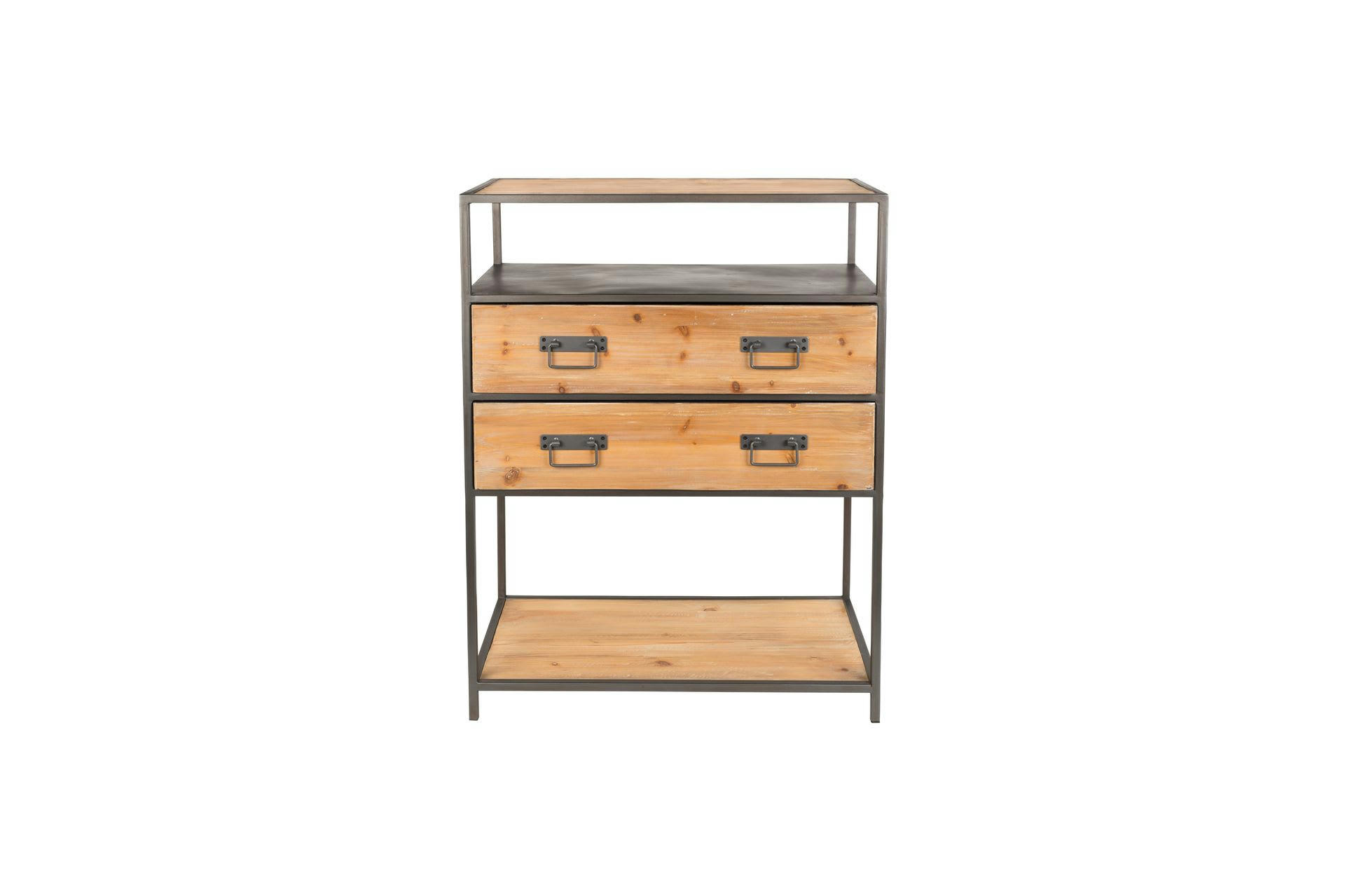 SAMUEL - Console à tiroirs en bois beige