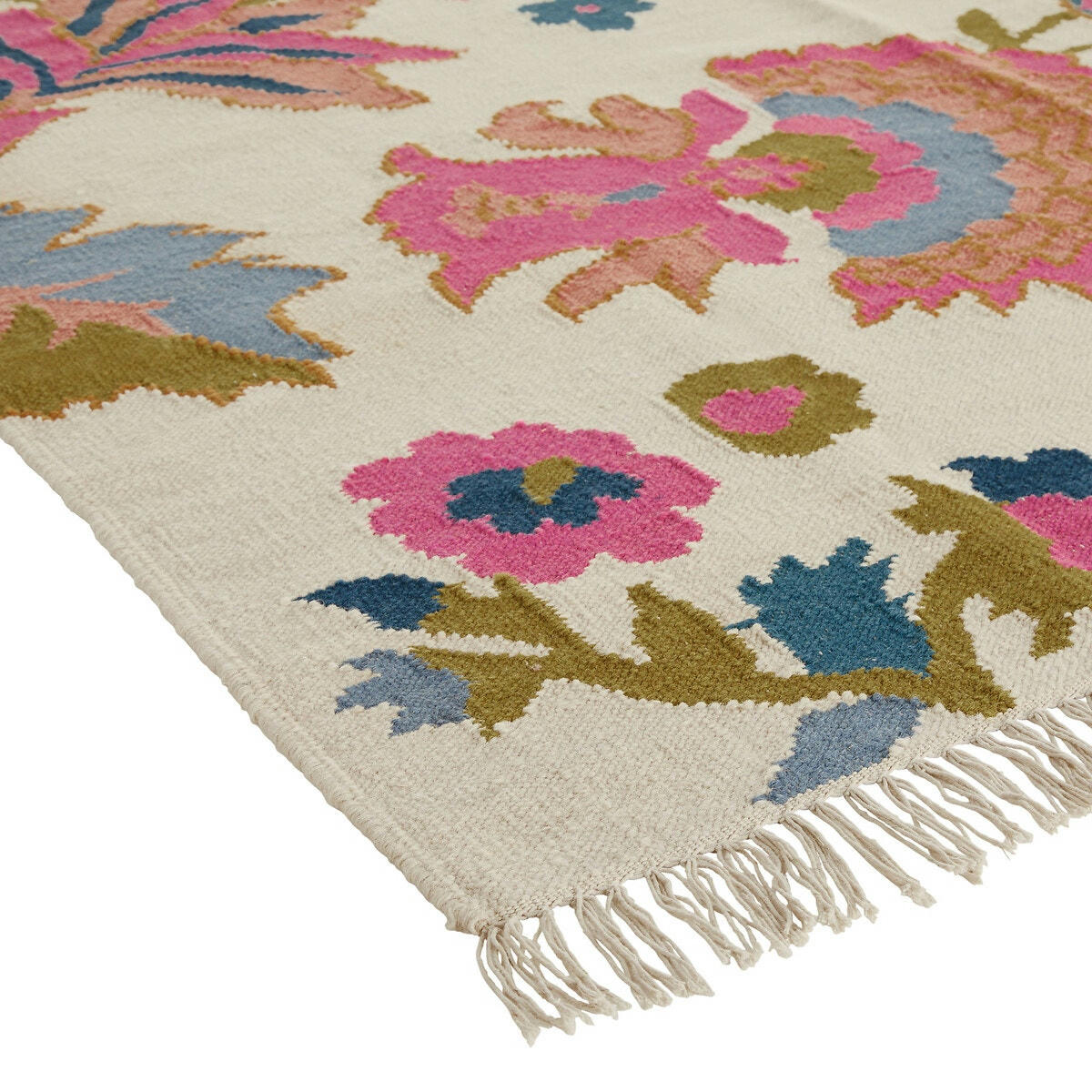Tapis tissé plat laine et coton, Irène