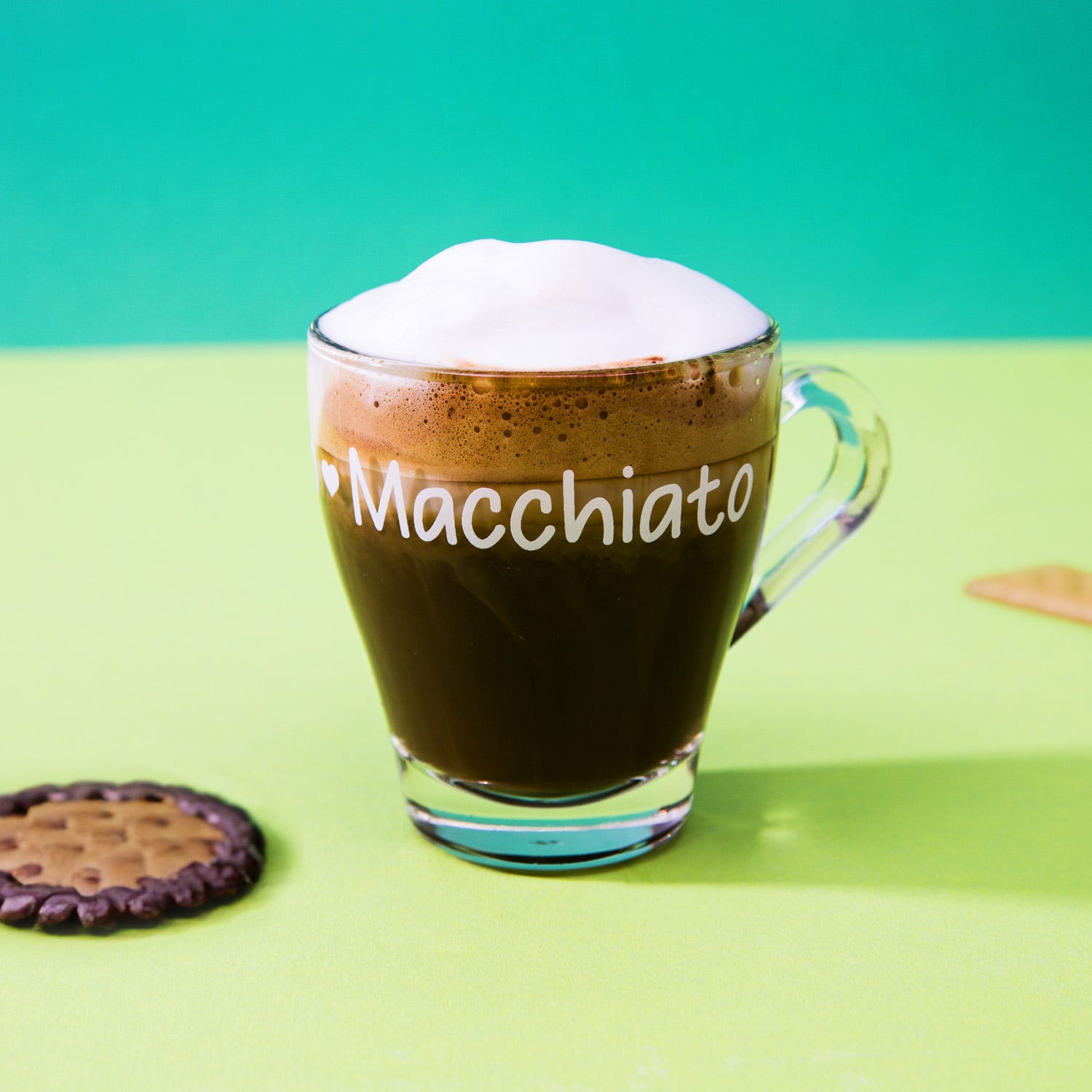 Tazzina in vetro 125 ml scritta Macchiato
