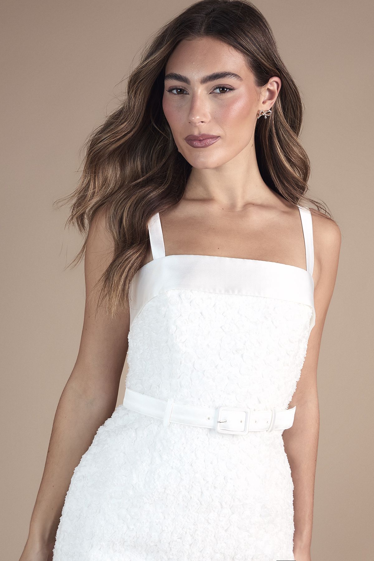 Coast Strappy Embellished Belted Mini Dress