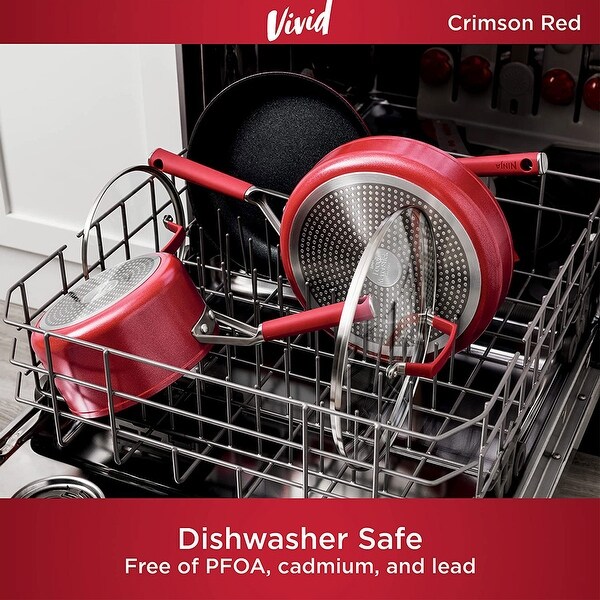 Ninja Foodi NeverStick Vivid Oven Safe All Range Non Stick 8" Fry Pan, Crimson