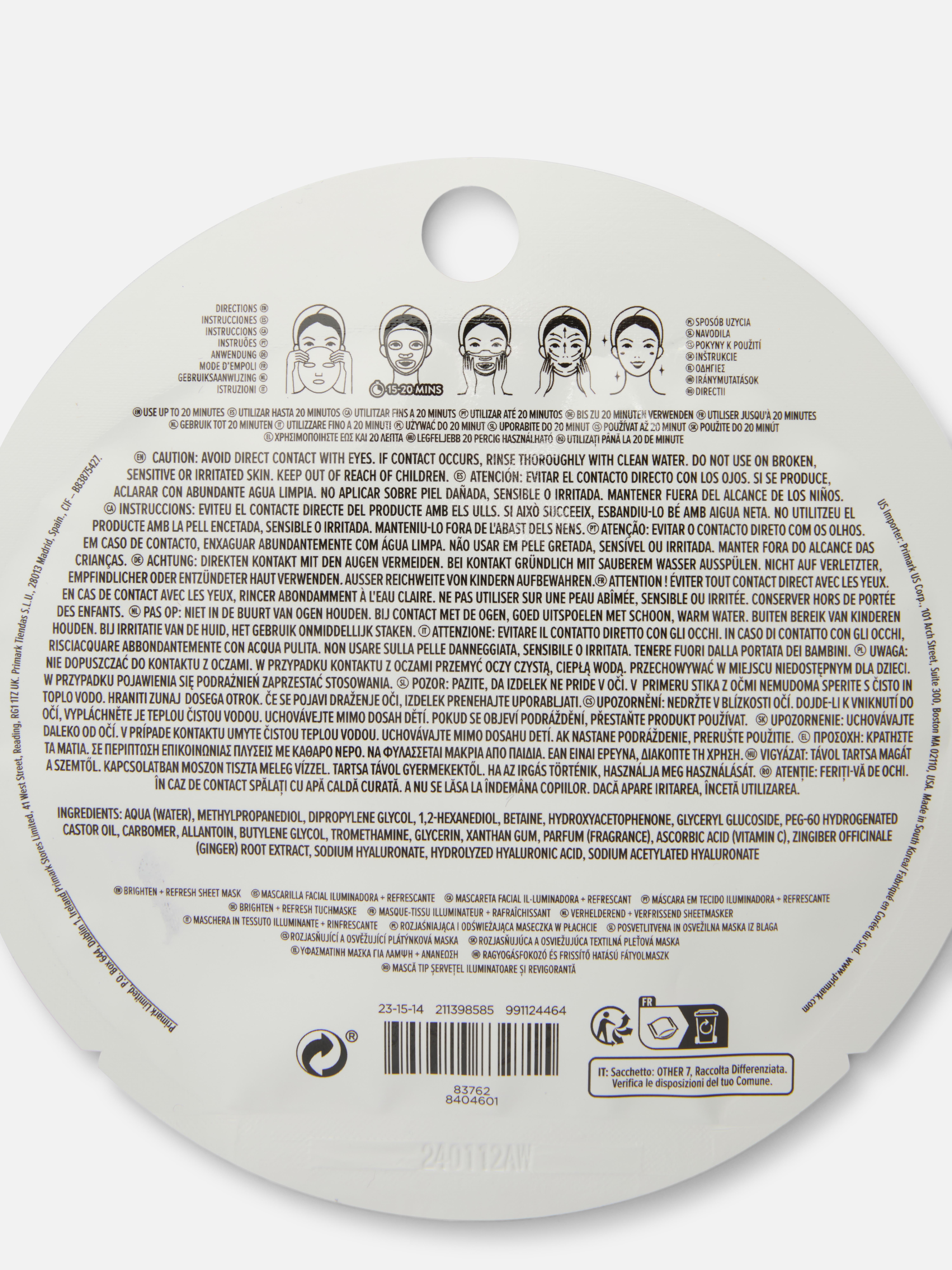 PS... Vitamin C and Ginger Sheet Mask