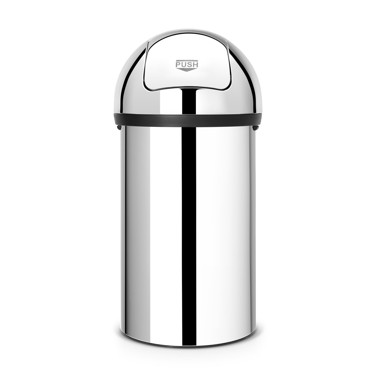 Brabantia Push Bin afvalemmer, 60 liter - Brilliant Steel