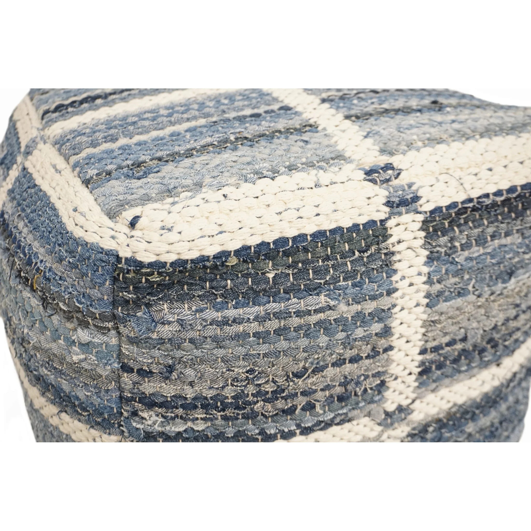 Home&Manor Wool Cotton Marinez Pouf