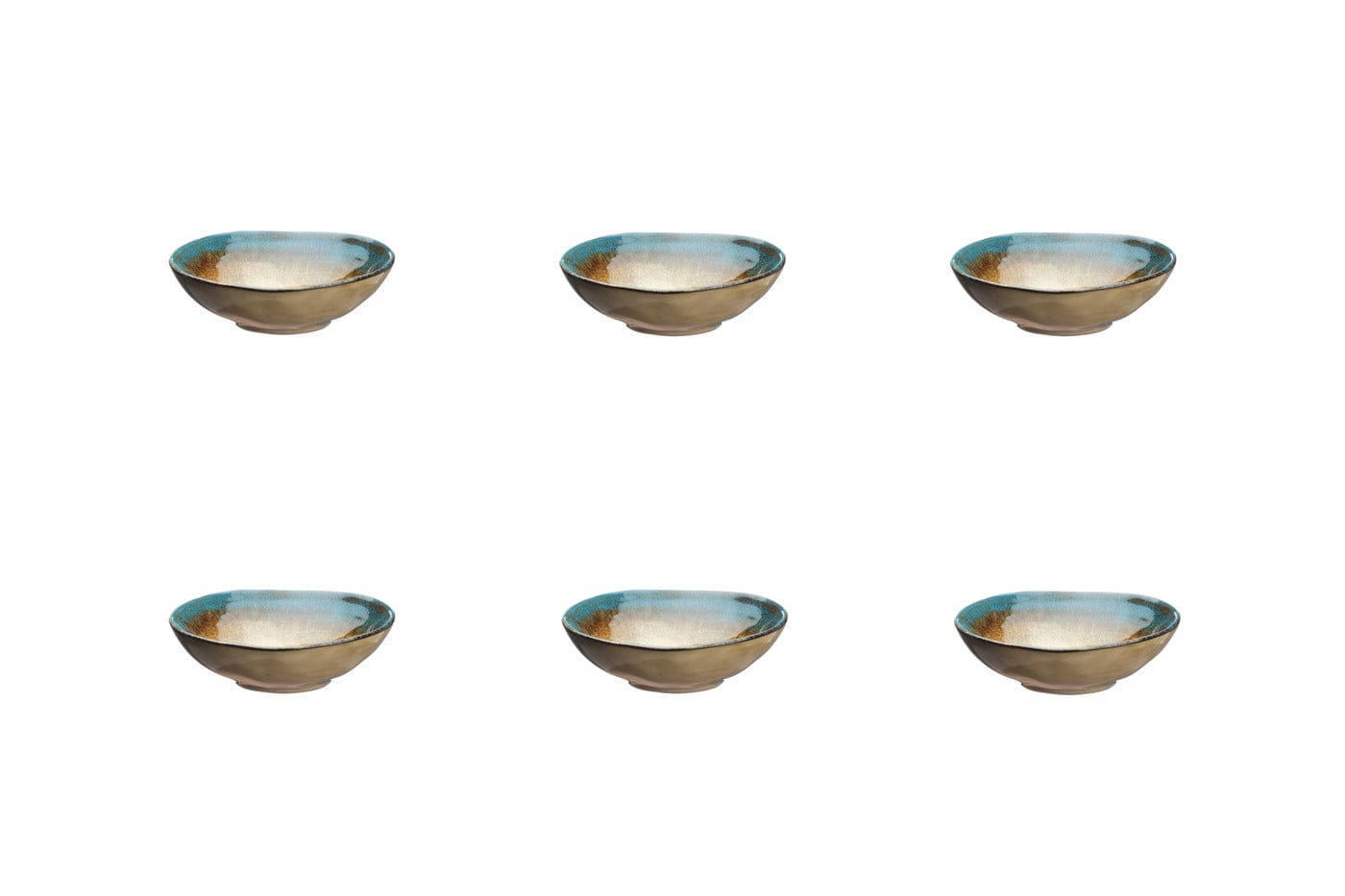 REACTIV - Lot de 6 petits bols en grès marron D11.5