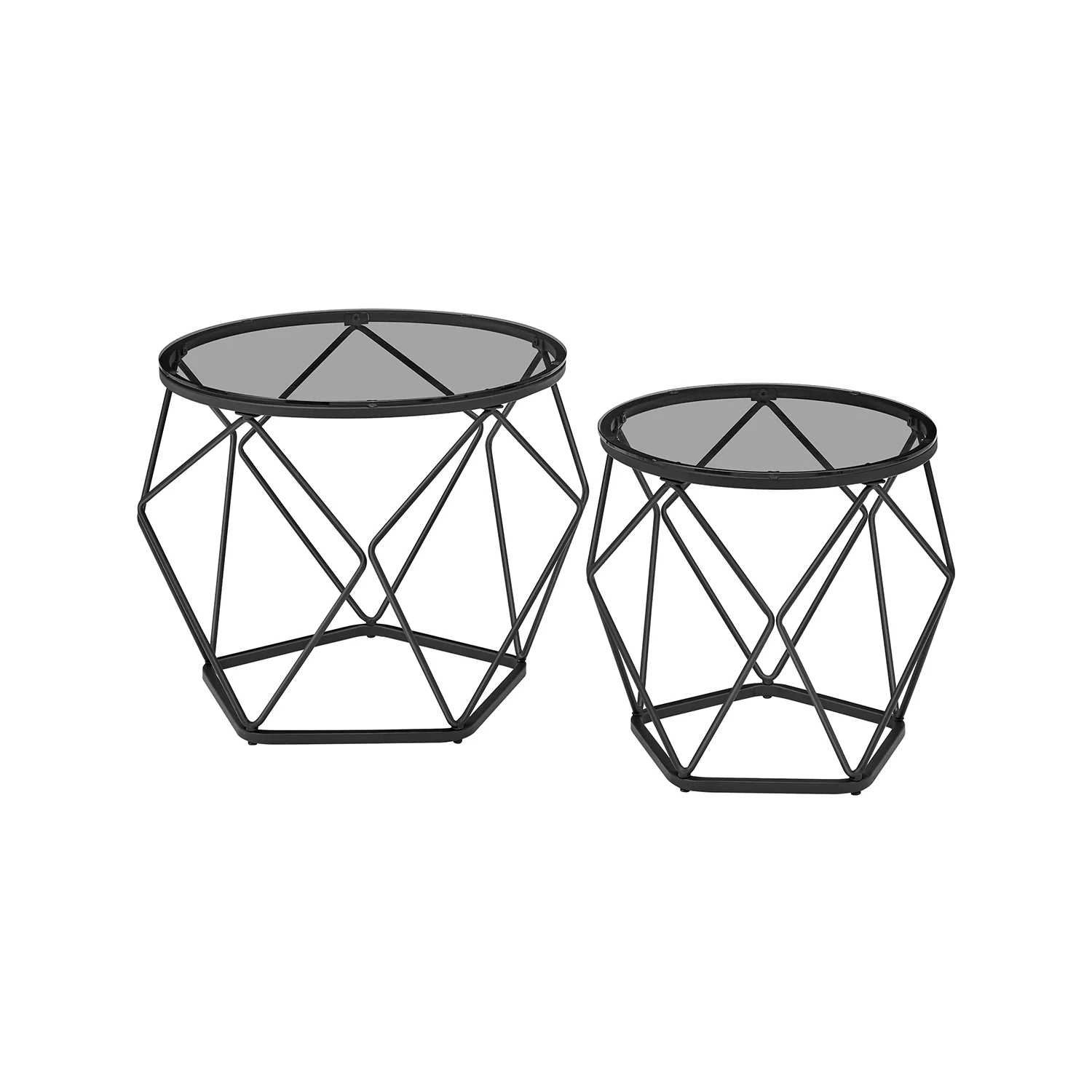 2 Tables basses rondes plateau amovible