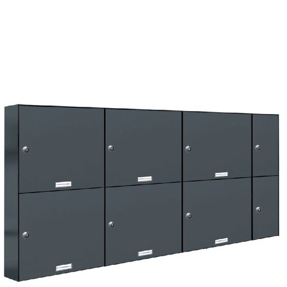 Briefkasten, Parteien: 6, Zaundurchwurf, BxHxT: 130,0 x 68,4 x 11,6 cm