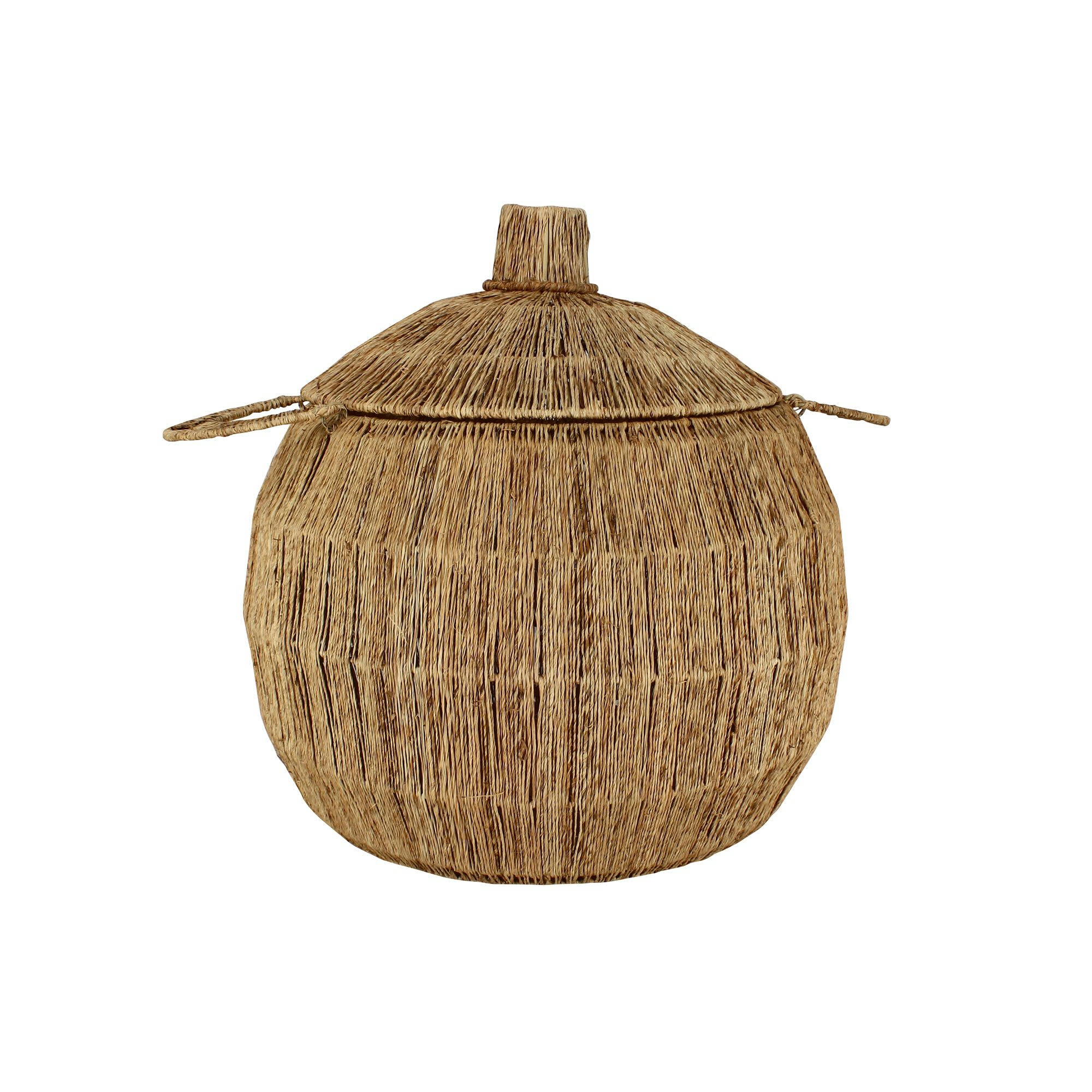 SIBU - Panier en jute avec couvercle et poignées Ø40cm