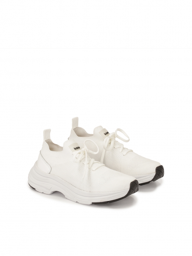 Airy white fabric sneakers