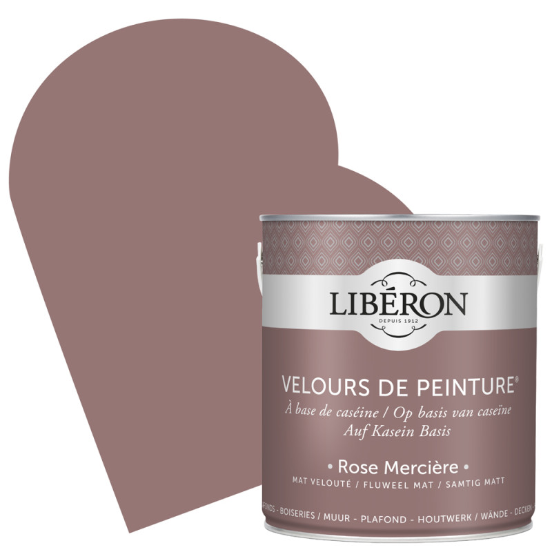 Peinture pour murs Velours de Peinture rose mercière mat 2,5 L LIBERON