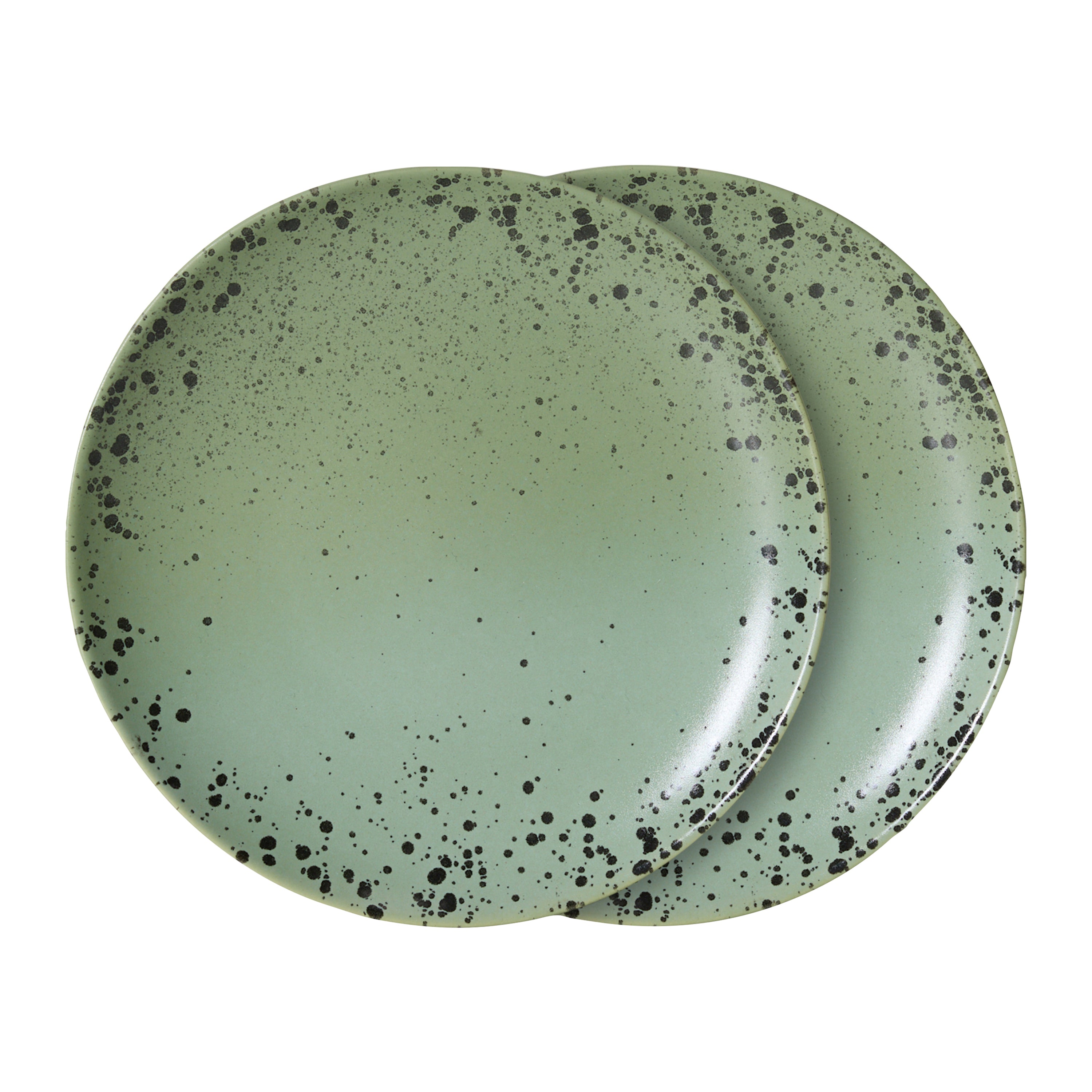 HKliving 70's Ceramics Dessertbord Ø 17,5 cm - Set van 2 - Fleck