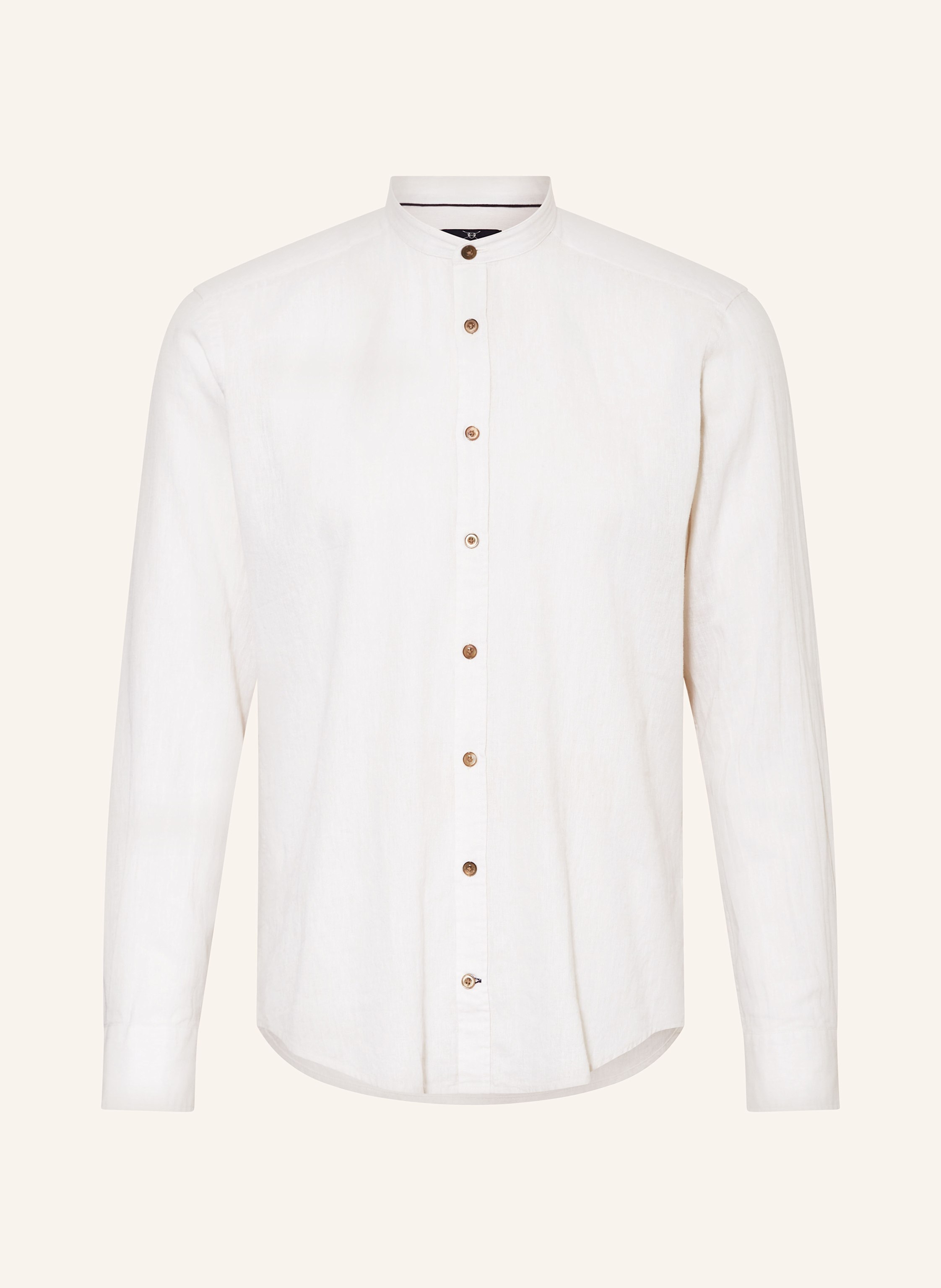 STROKESMAN'S Hemd Regular Fit mit Leinen und Stehkragen