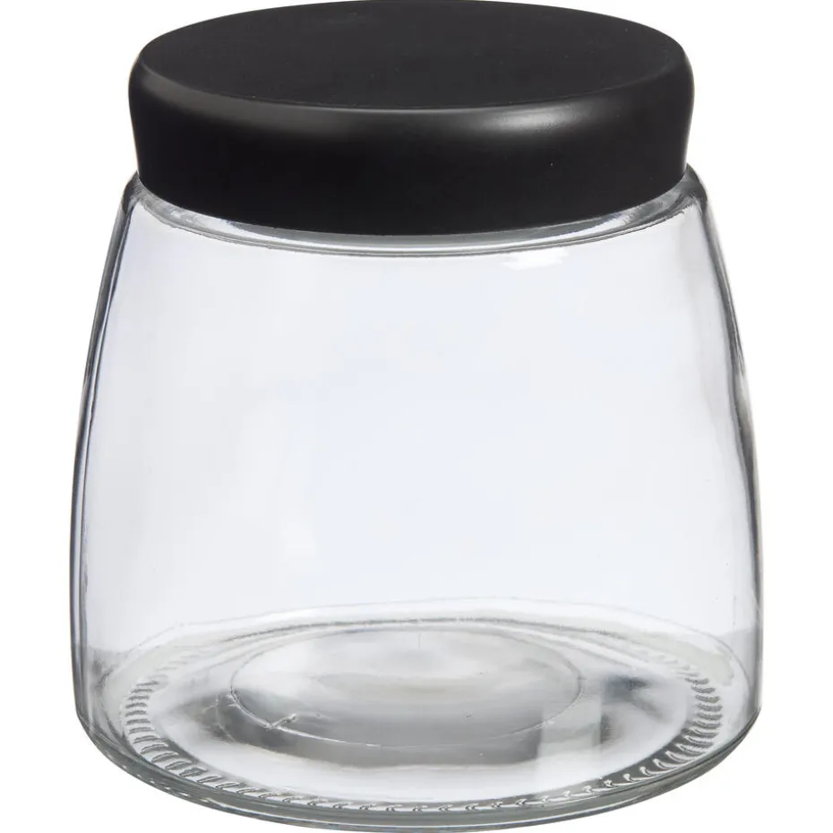 Kwantum Voorraadpotten & Blikken | Voorraadpot Glas Zwart – 12,5 Cm 13 Cm