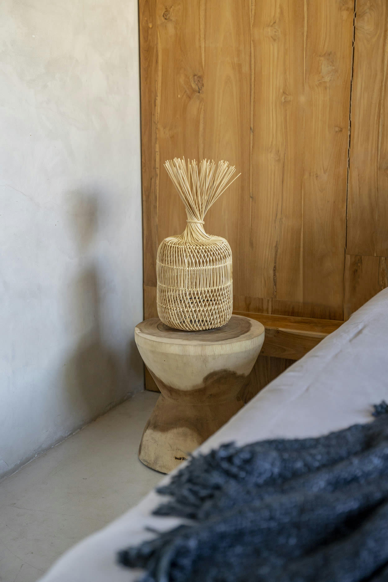 DUMPLING - Abat-jour en rotin naturel 22x50