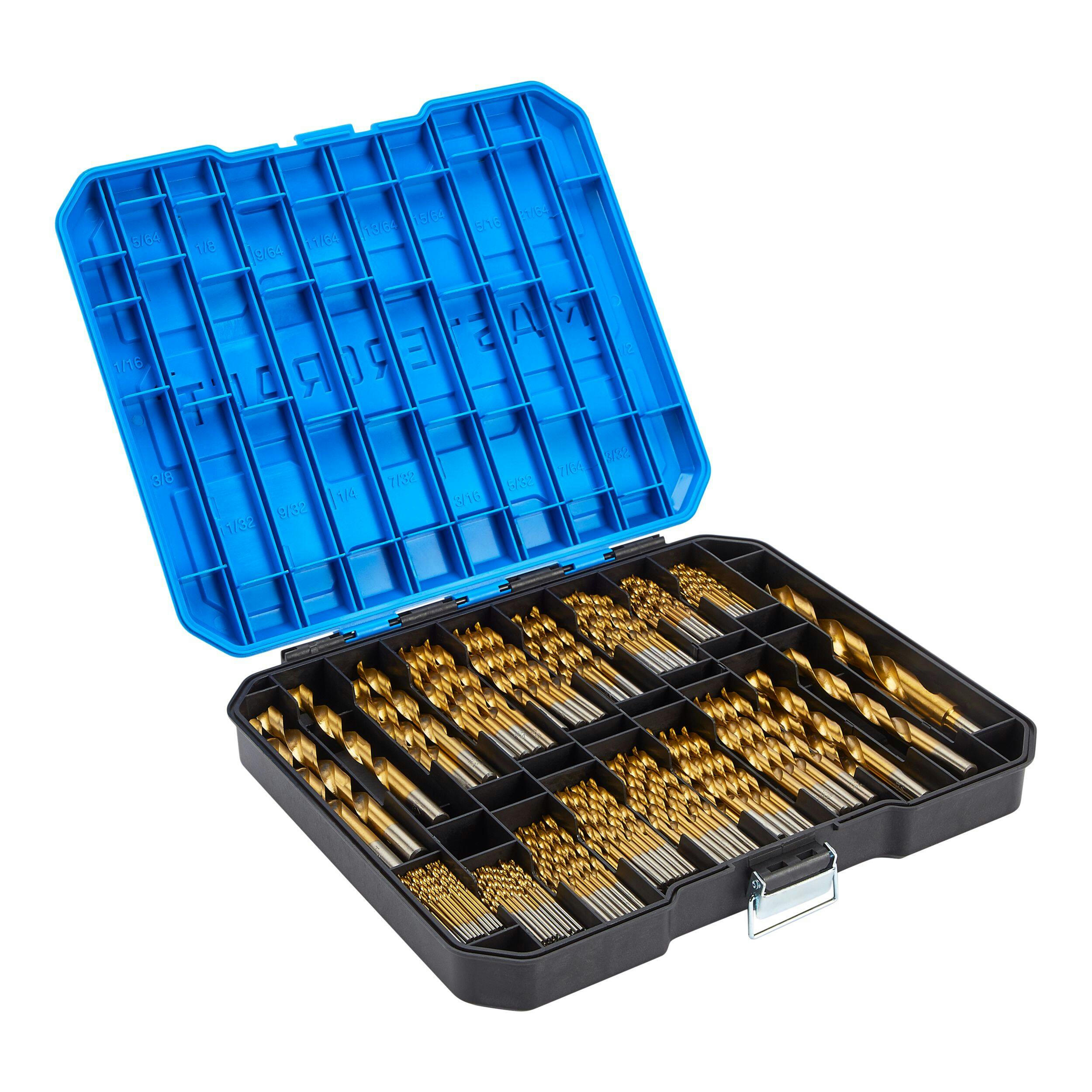 Mastercraft Titanium Drill Bit Set for Wood, Metal, Plastic, 300-pc