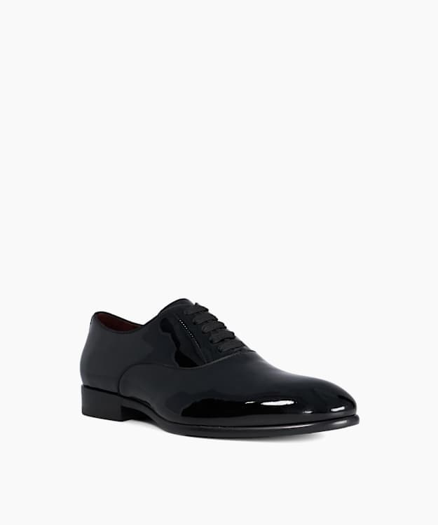 Stenny Black - Patent Leather Lace-Up Shoes