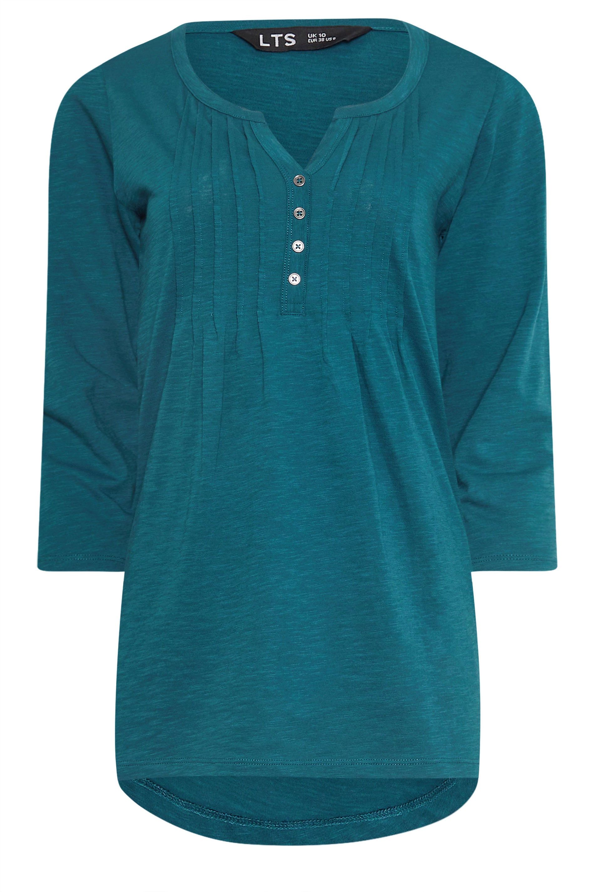 Long Tall Sally Tall 2 Pack Cotton Henley Tops