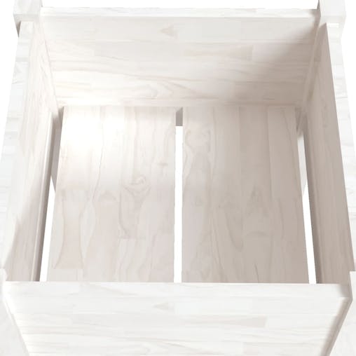 NNEVL Garden Planter White 50x50x70 cm Solid Pinewood
