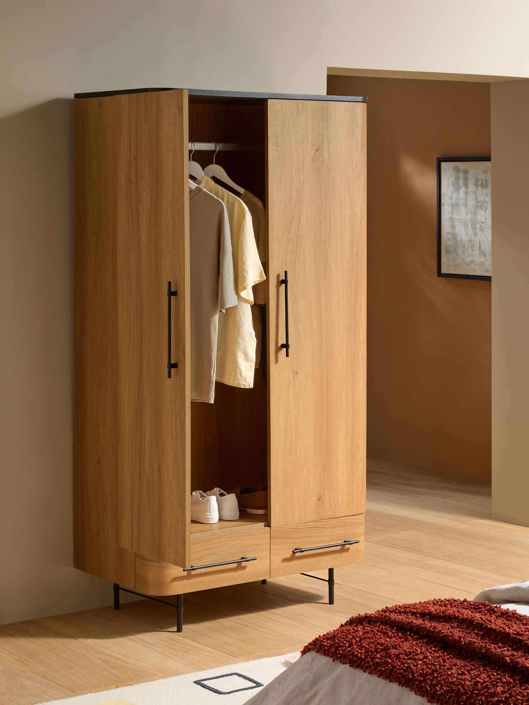 Oak Effect Zeke Double Wardrobe