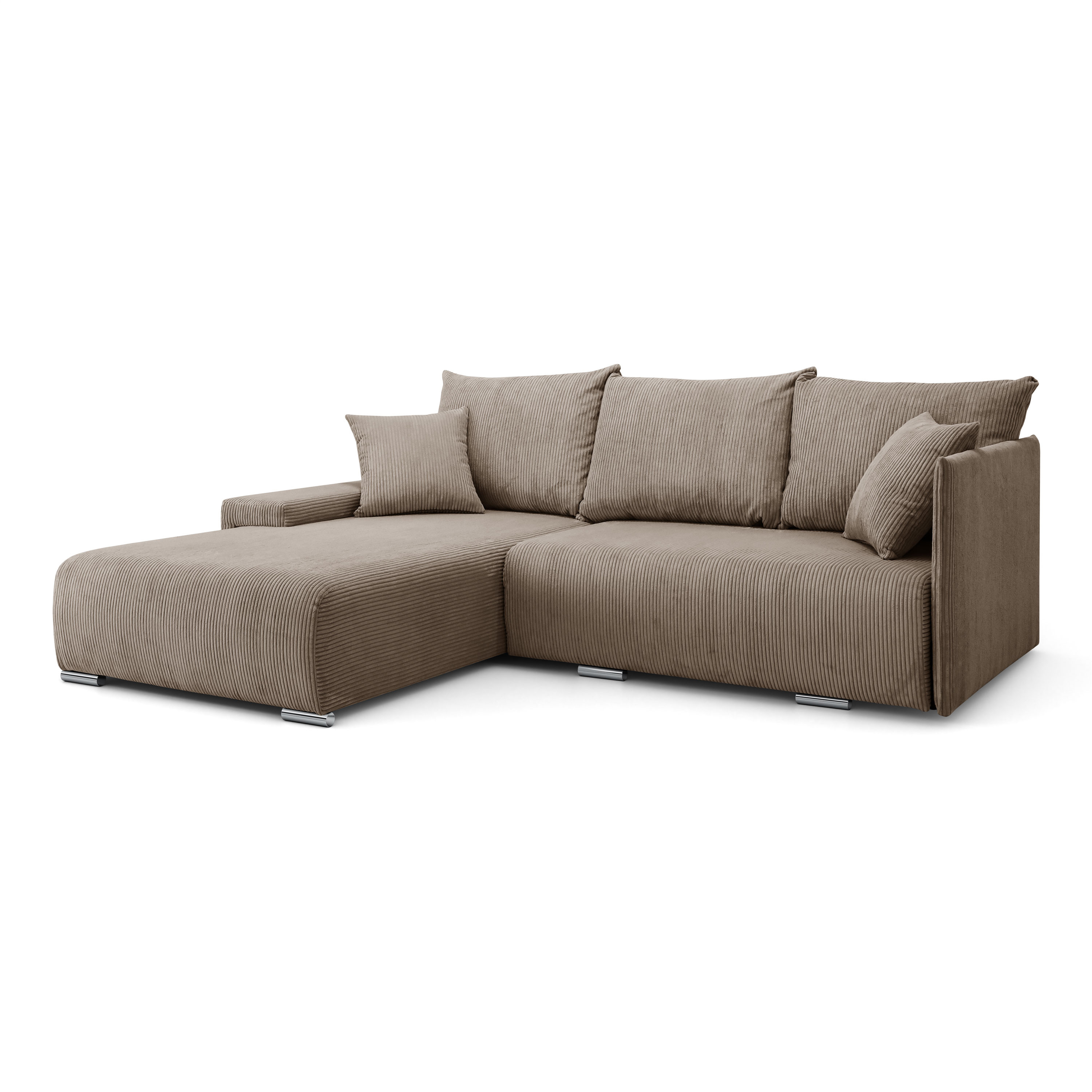Narożnik, Sofa w kształcie litery L, Livorno tkanina Poso Jasnobrązowy Lewy