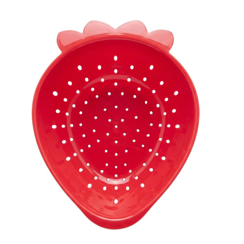 Passoire plastique rouge forme fraise