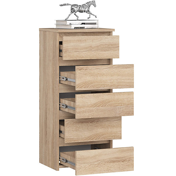 Commode AKORD CL5 Chêne Sonoma 40 cm 5 tiroirs façade Chêne Sonoma 40x35x92 cm