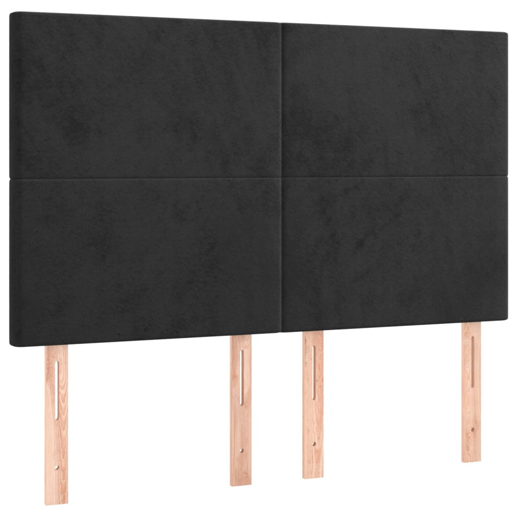 Wezgłowie Czarny 144 cm Aksamit Wysoki vidaXL