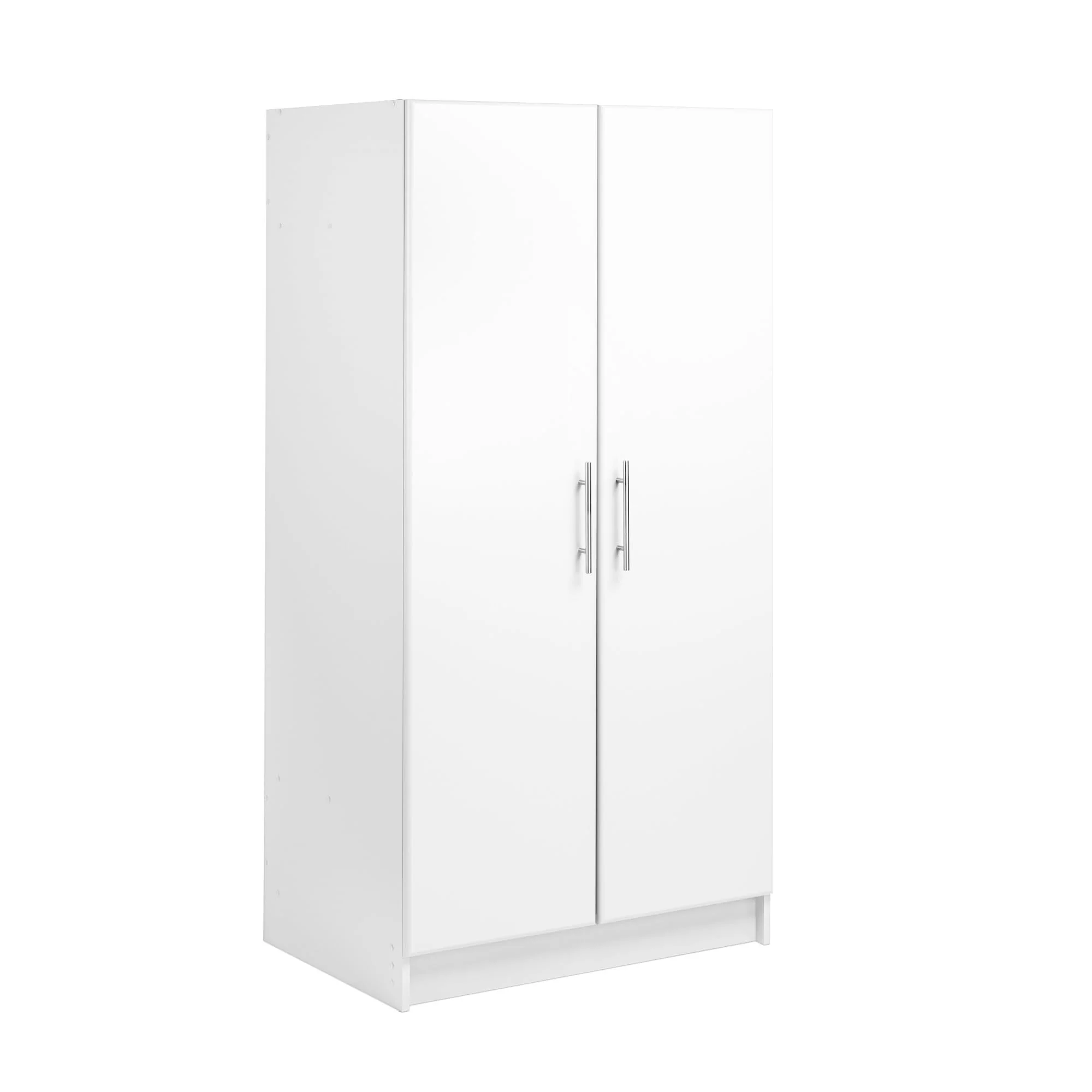 32 Black Storage Cabinet - Closet Organizer with Hanging Rail & Shelves for Living Room, Kitchen, Laundry