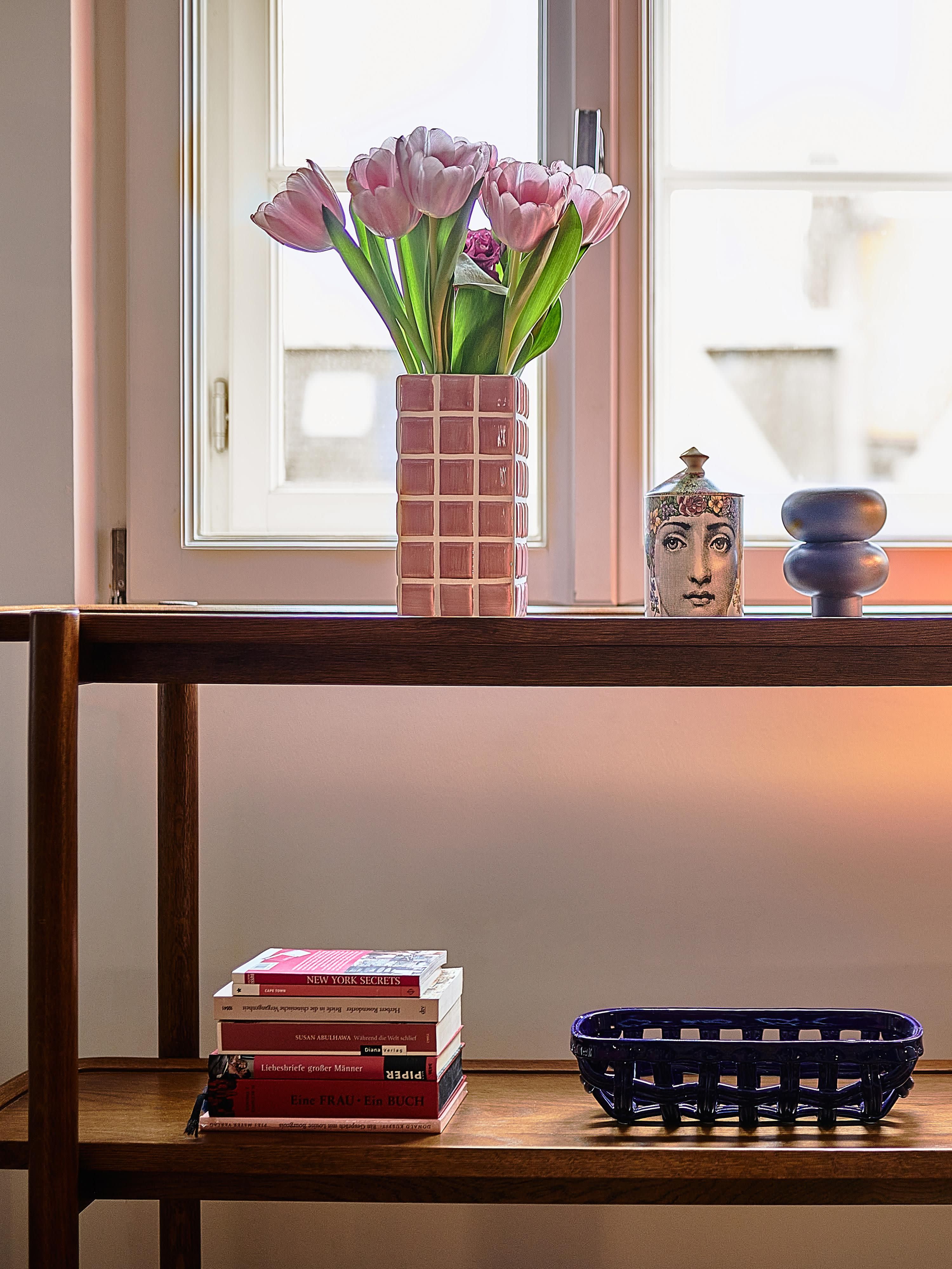 Design-Vase Tile mit Fliesenoptik, H 21 cm