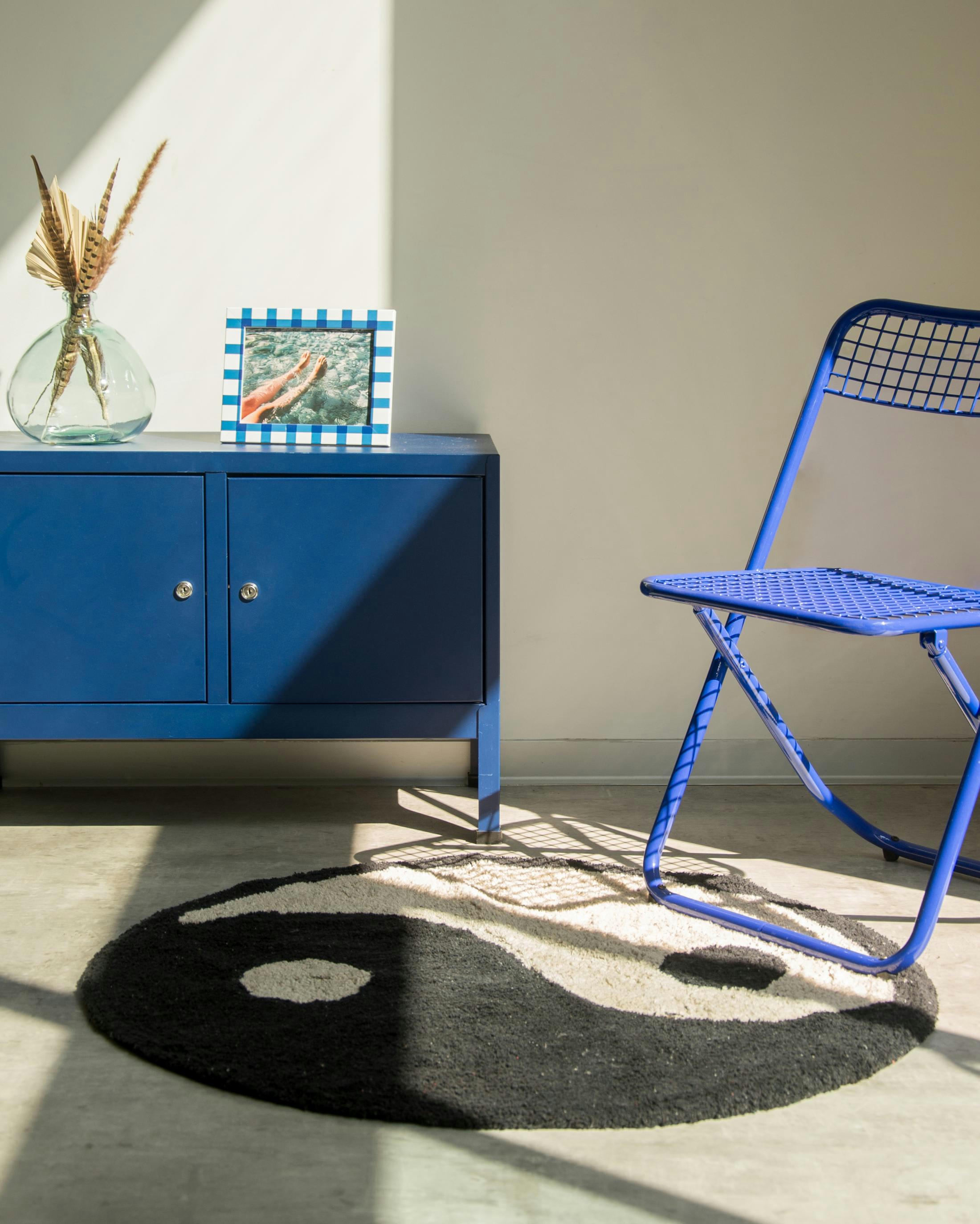 YIN YANG - Tapis en coton imprimé ying yang 90