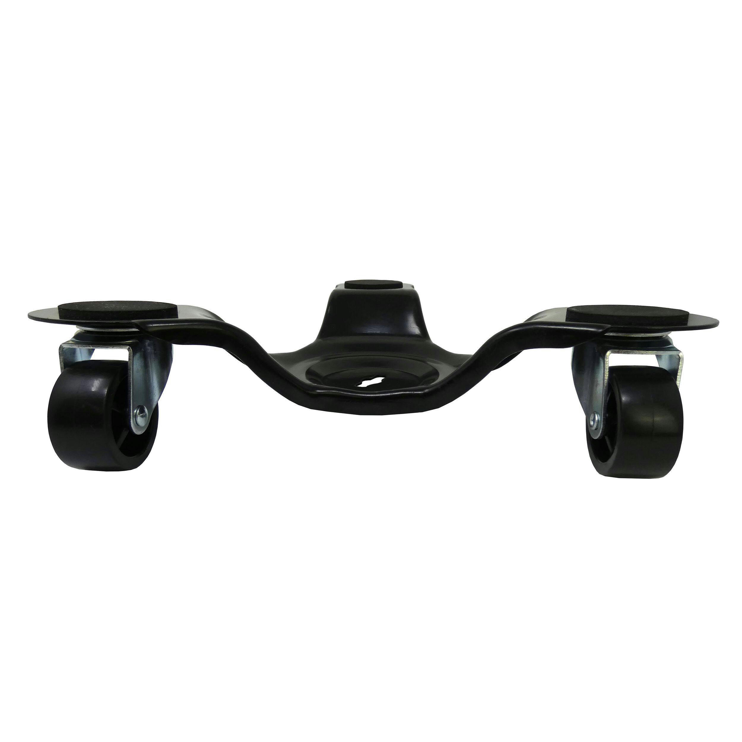 Shepherd Hardware Polyolefin Tri-Wheel Swivel Dolly For Heavy Objects, 300-lb Capacity, Black, 12-in