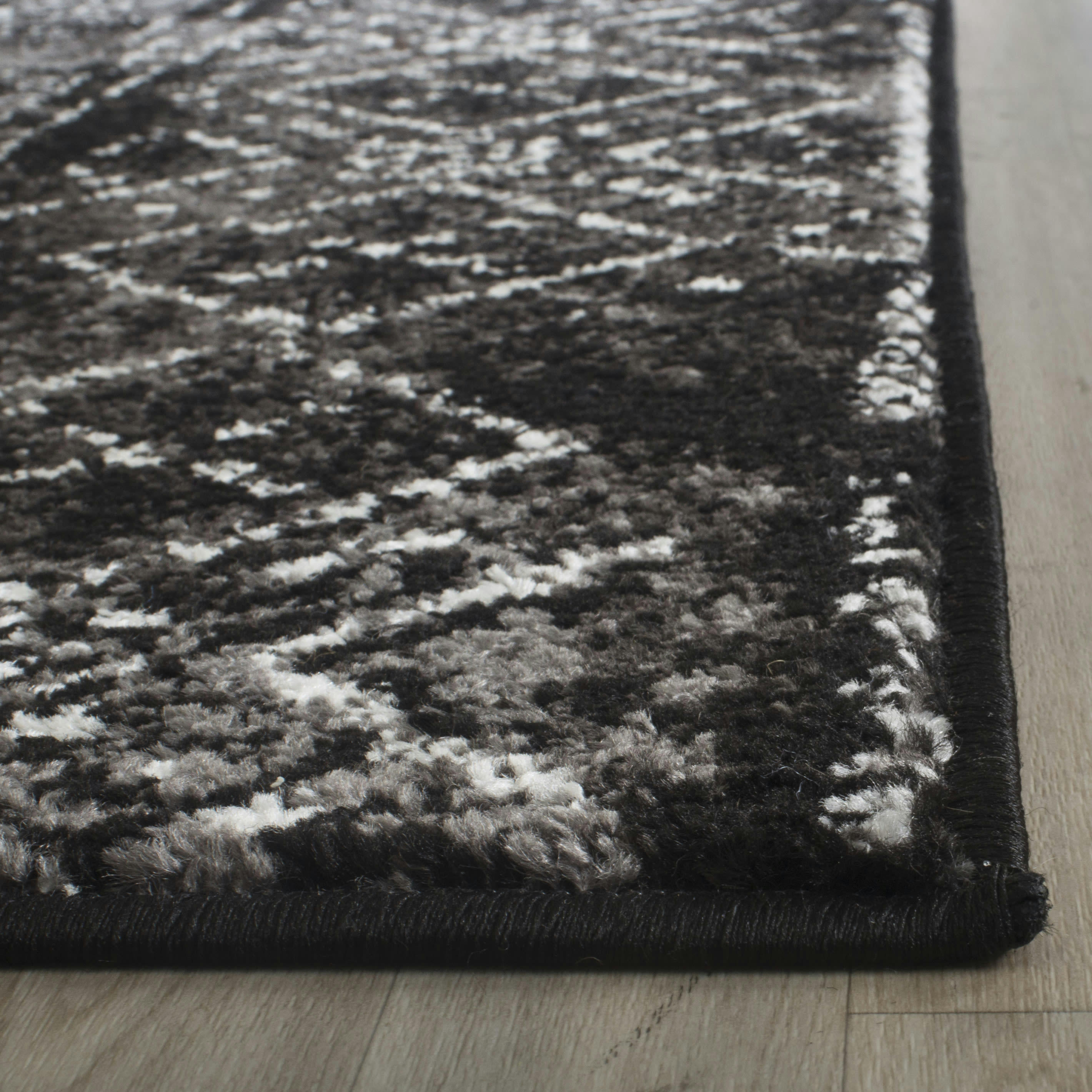 ADIRONDACK - Tapis de salon interieur en noir & argent, 183 x 274 cm