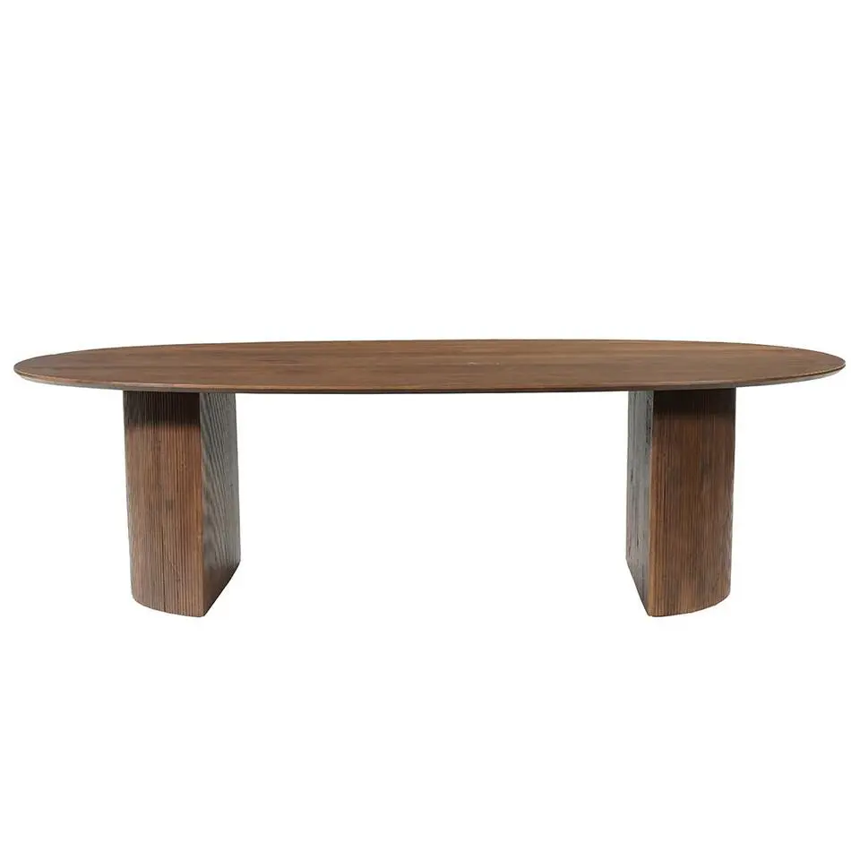 Mangohoutonline - Eettafel Chiara 260x120cm Walnoot Rechthoekig - Bruin - Mahom