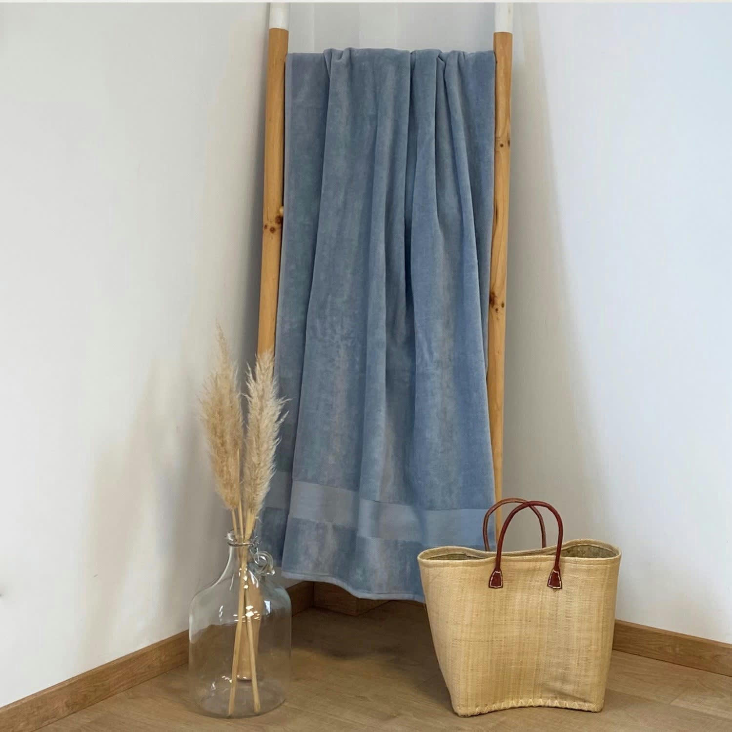 EPONGE VELOURS UNIE - Serviette de bain éponge velours unie 