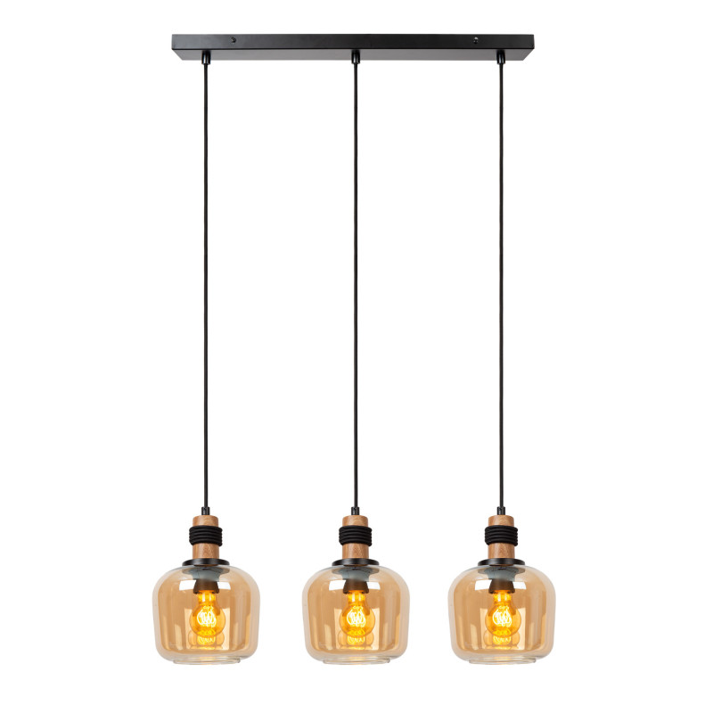 Suspension Ilona ambre E27 3 x 40 W LUCIDE